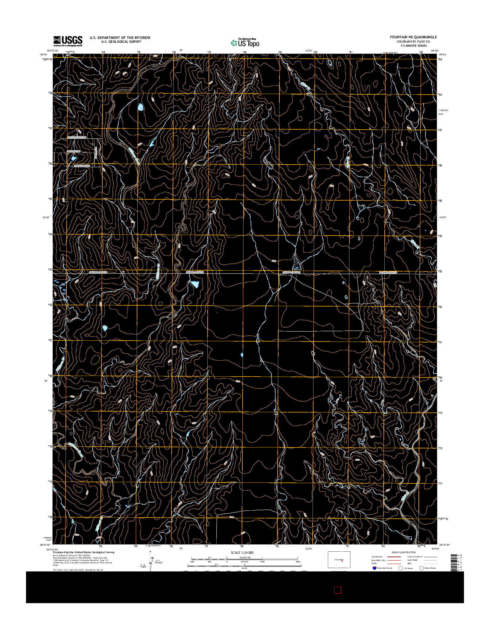 USGS US TOPO 7.5-MINUTE MAP FOR FOUNTAIN NE, CO 2016