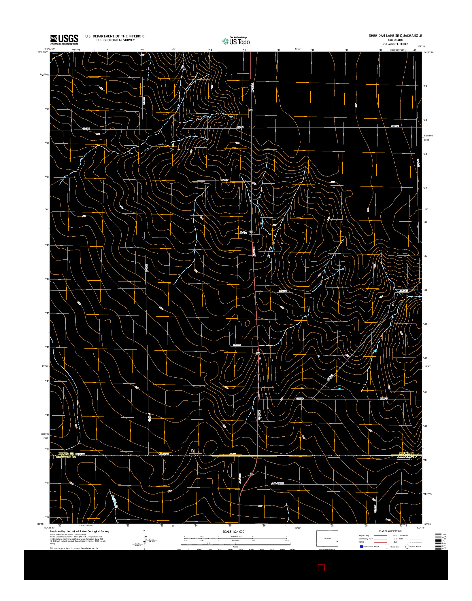 USGS US TOPO 7.5-MINUTE MAP FOR SHERIDAN LAKE SE, CO 2016