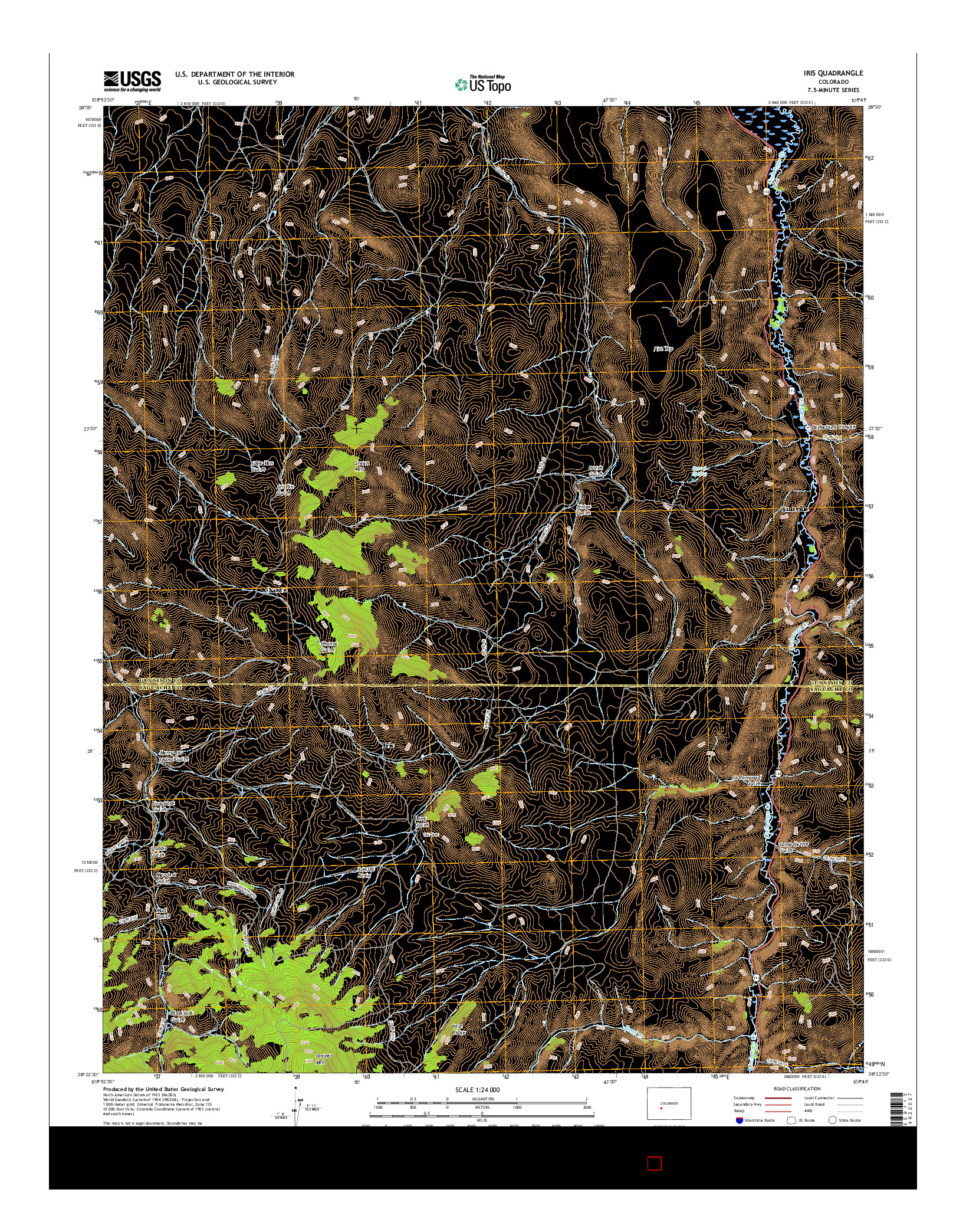 USGS US TOPO 7.5-MINUTE MAP FOR IRIS, CO 2016