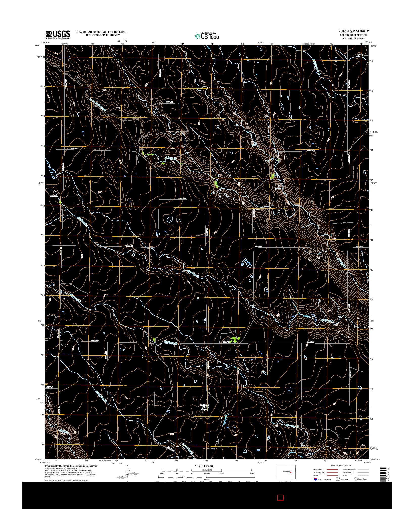 USGS US TOPO 7.5-MINUTE MAP FOR KUTCH, CO 2016