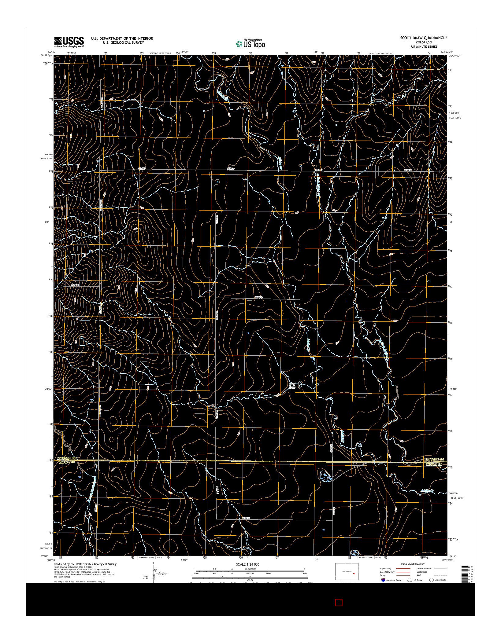 USGS US TOPO 7.5-MINUTE MAP FOR SCOTT DRAW, CO 2016