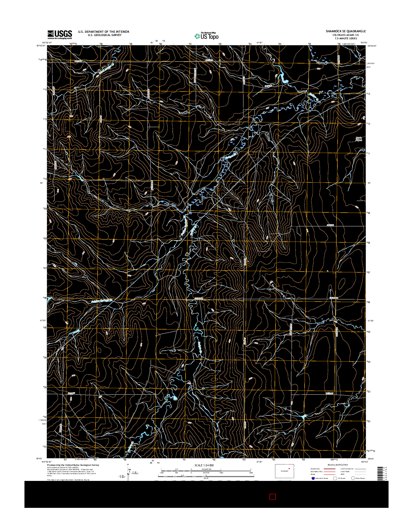 USGS US TOPO 7.5-MINUTE MAP FOR SHAMROCK SE, CO 2016