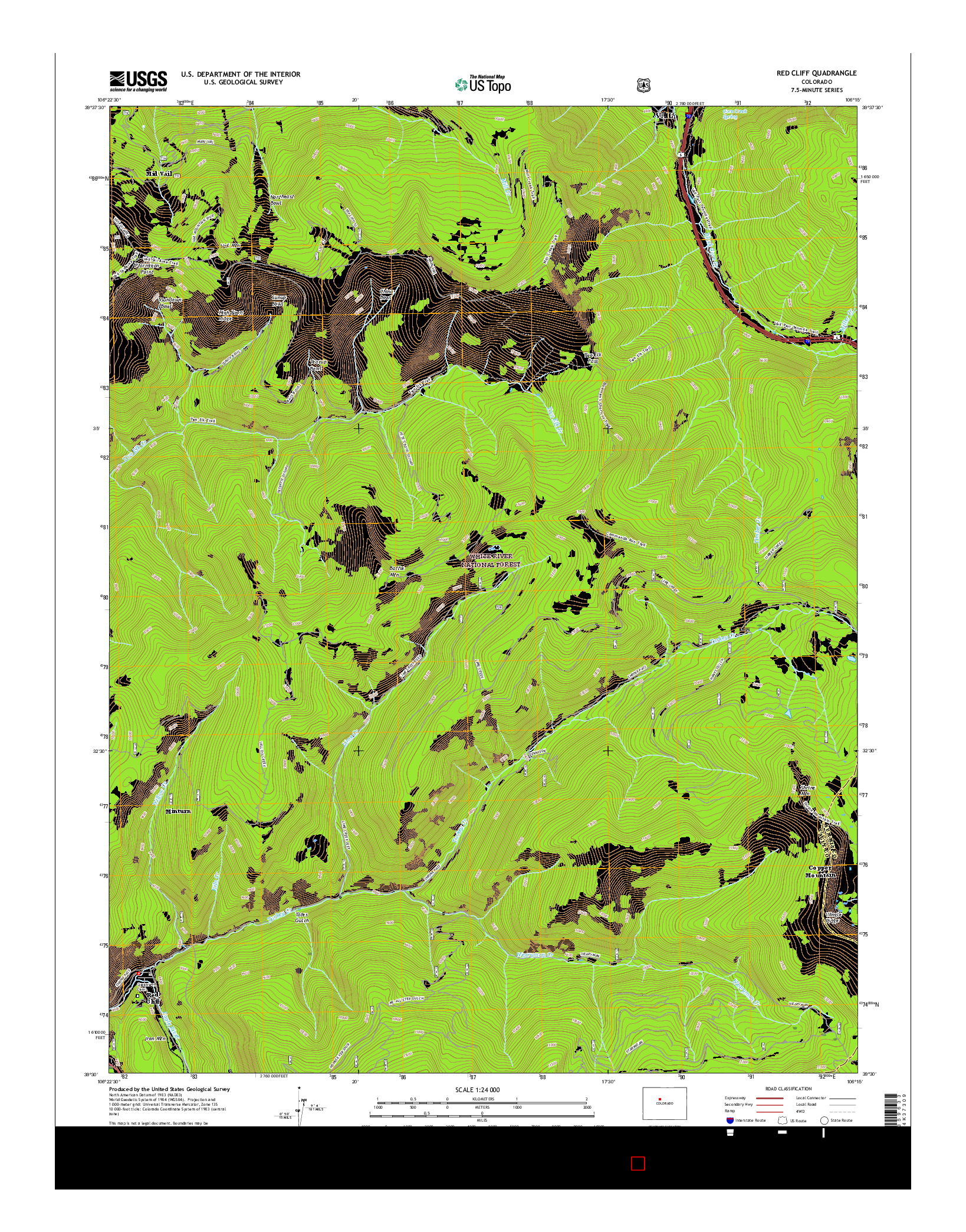 USGS US TOPO 7.5-MINUTE MAP FOR RED CLIFF, CO 2016