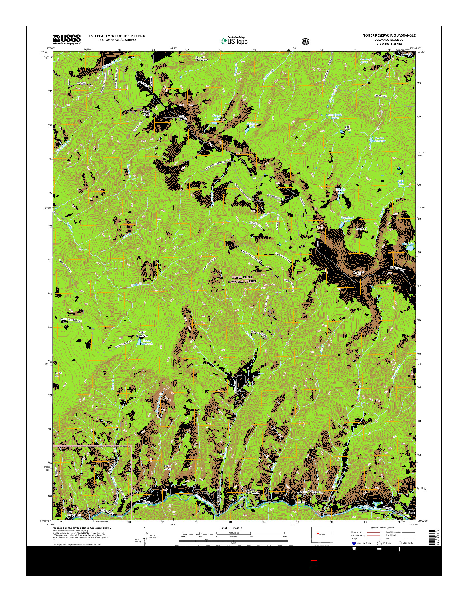 USGS US TOPO 7.5-MINUTE MAP FOR TONER RESERVOIR, CO 2016