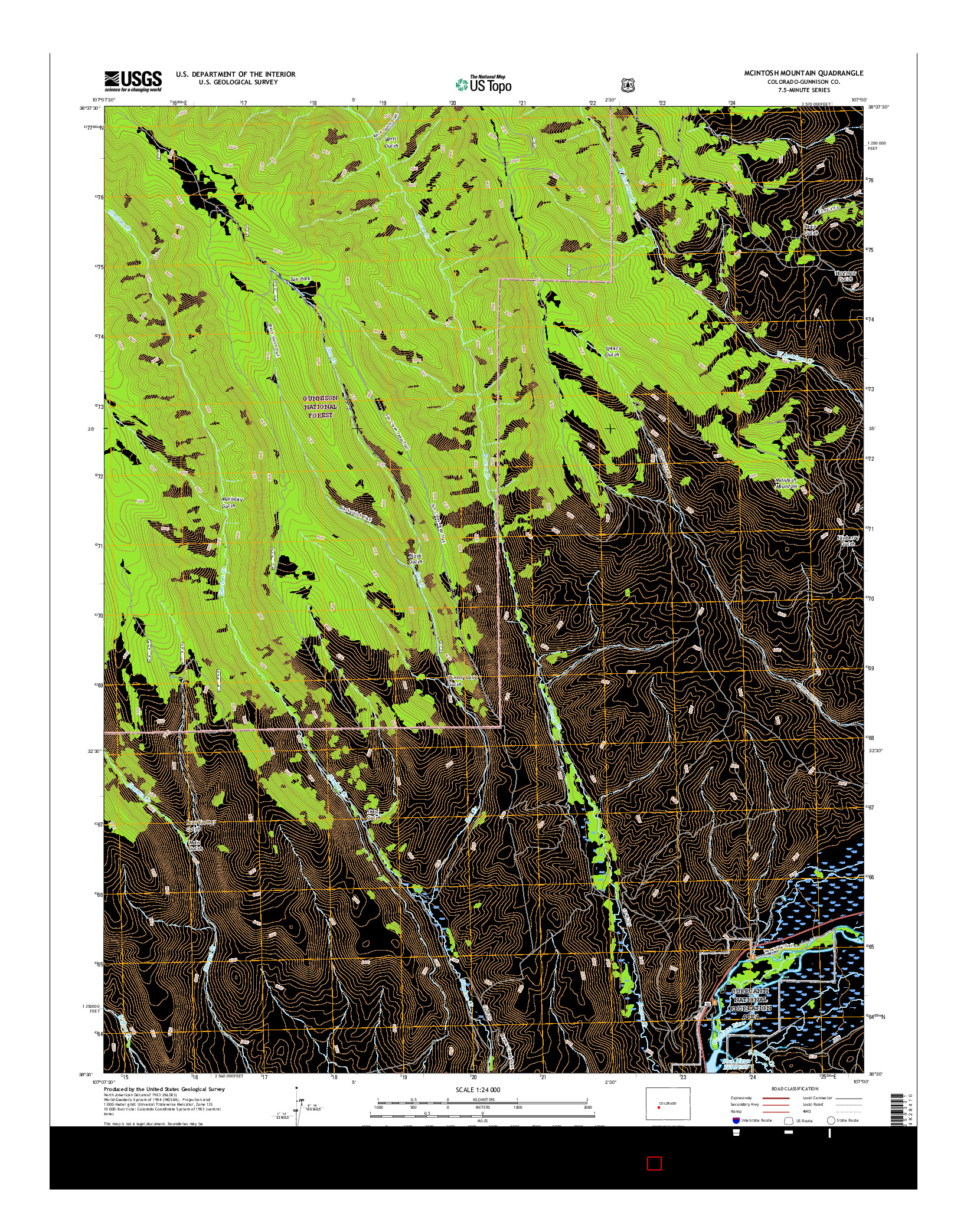 USGS US TOPO 7.5-MINUTE MAP FOR MCINTOSH MOUNTAIN, CO 2016