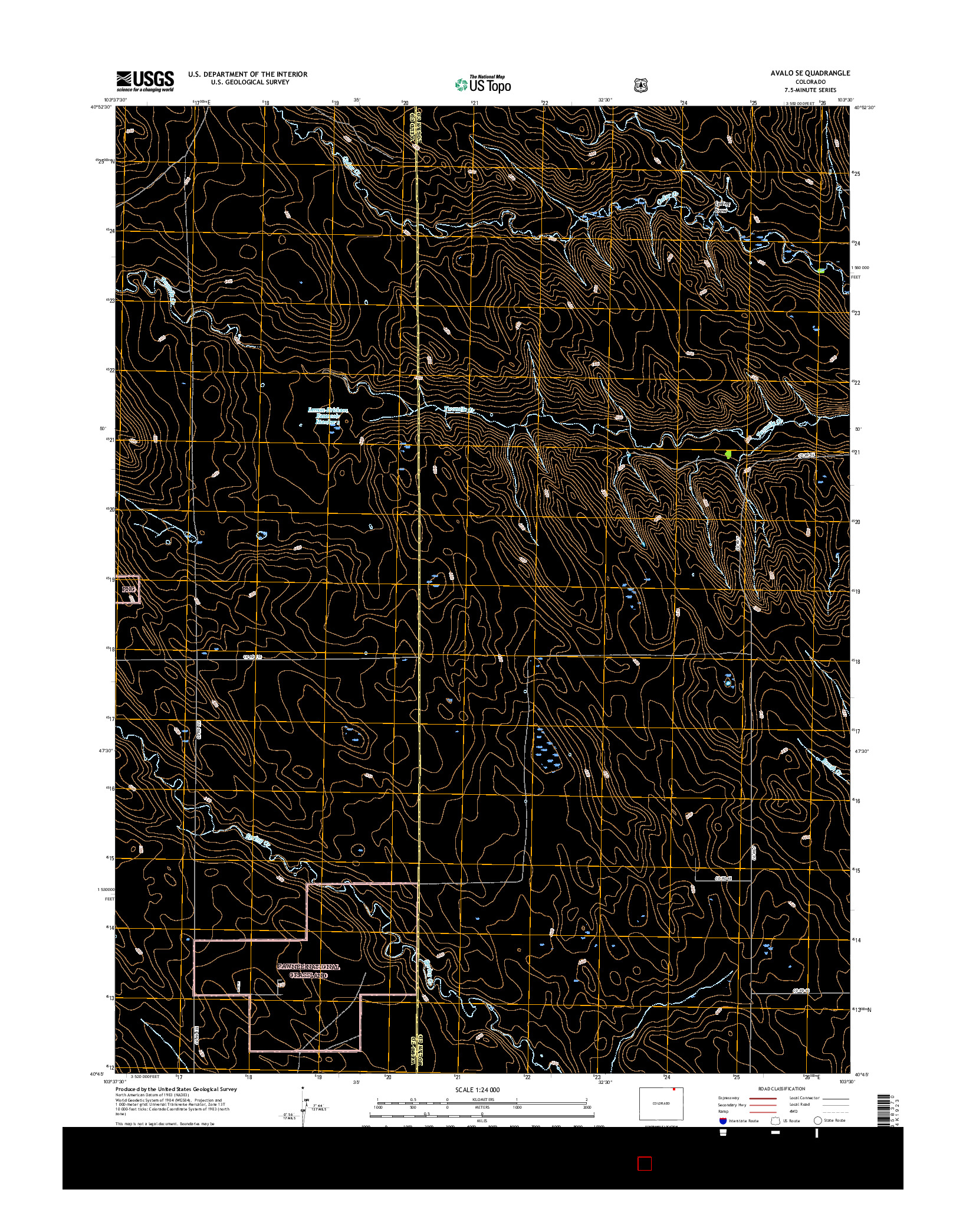 USGS US TOPO 7.5-MINUTE MAP FOR AVALO SE, CO 2016