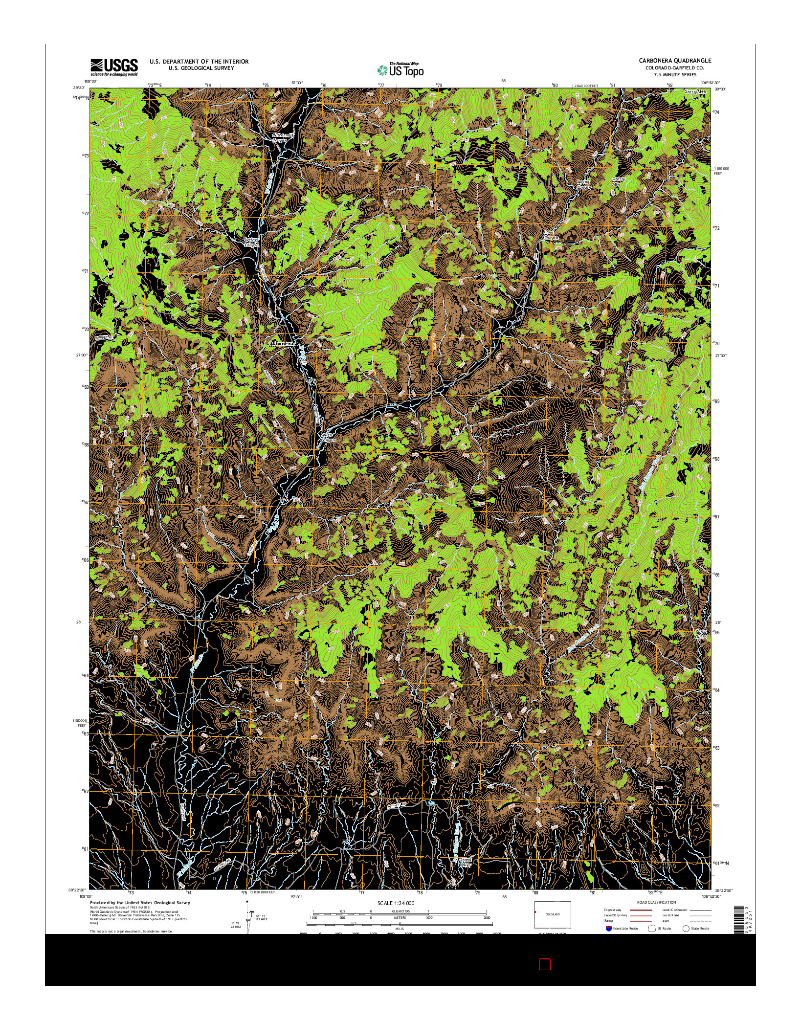 USGS US TOPO 7.5-MINUTE MAP FOR CARBONERA, CO 2016