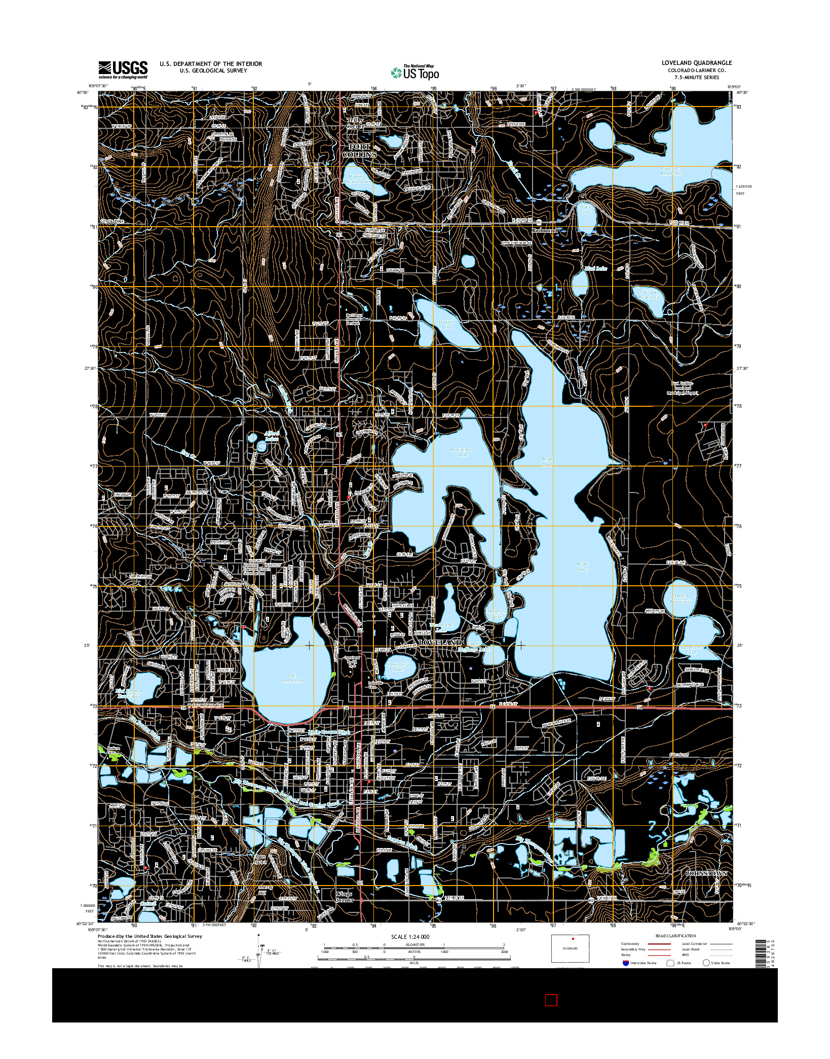 USGS US TOPO 7.5-MINUTE MAP FOR LOVELAND, CO 2016