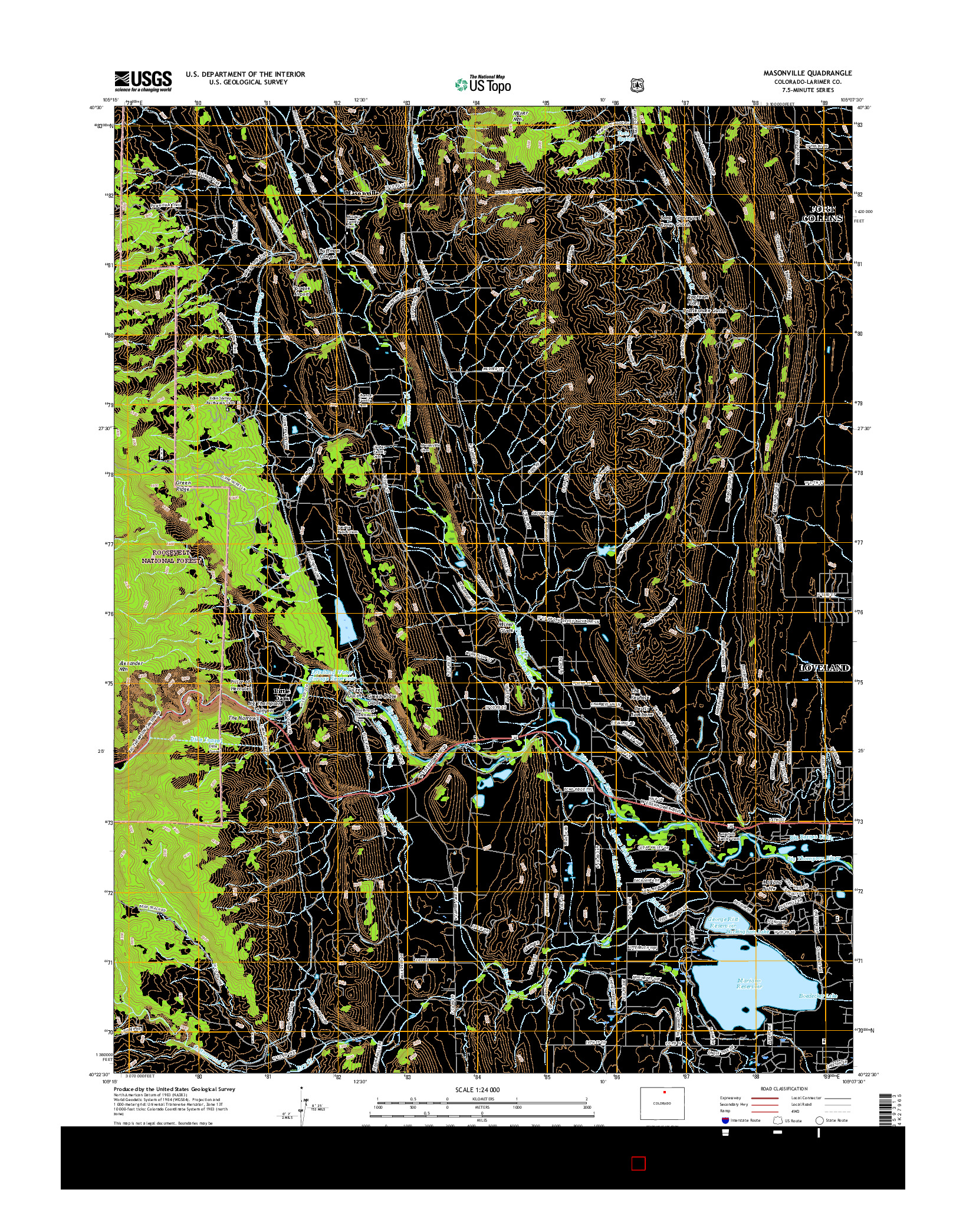 USGS US TOPO 7.5-MINUTE MAP FOR MASONVILLE, CO 2016