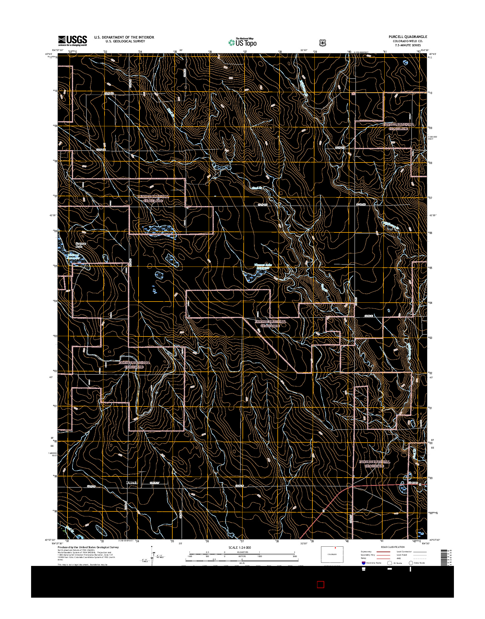 USGS US TOPO 7.5-MINUTE MAP FOR PURCELL, CO 2016