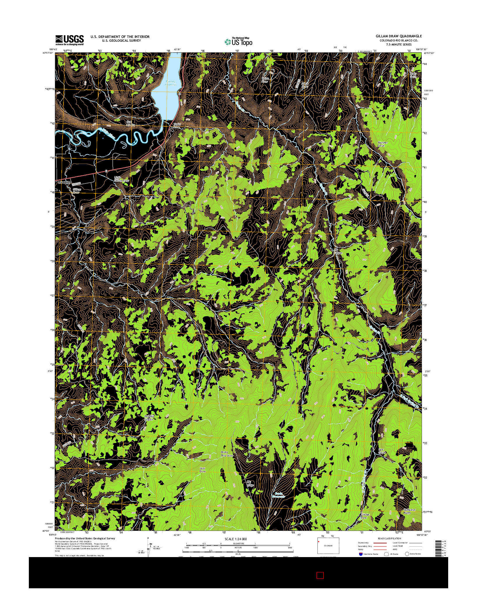 USGS US TOPO 7.5-MINUTE MAP FOR GILLAM DRAW, CO 2016