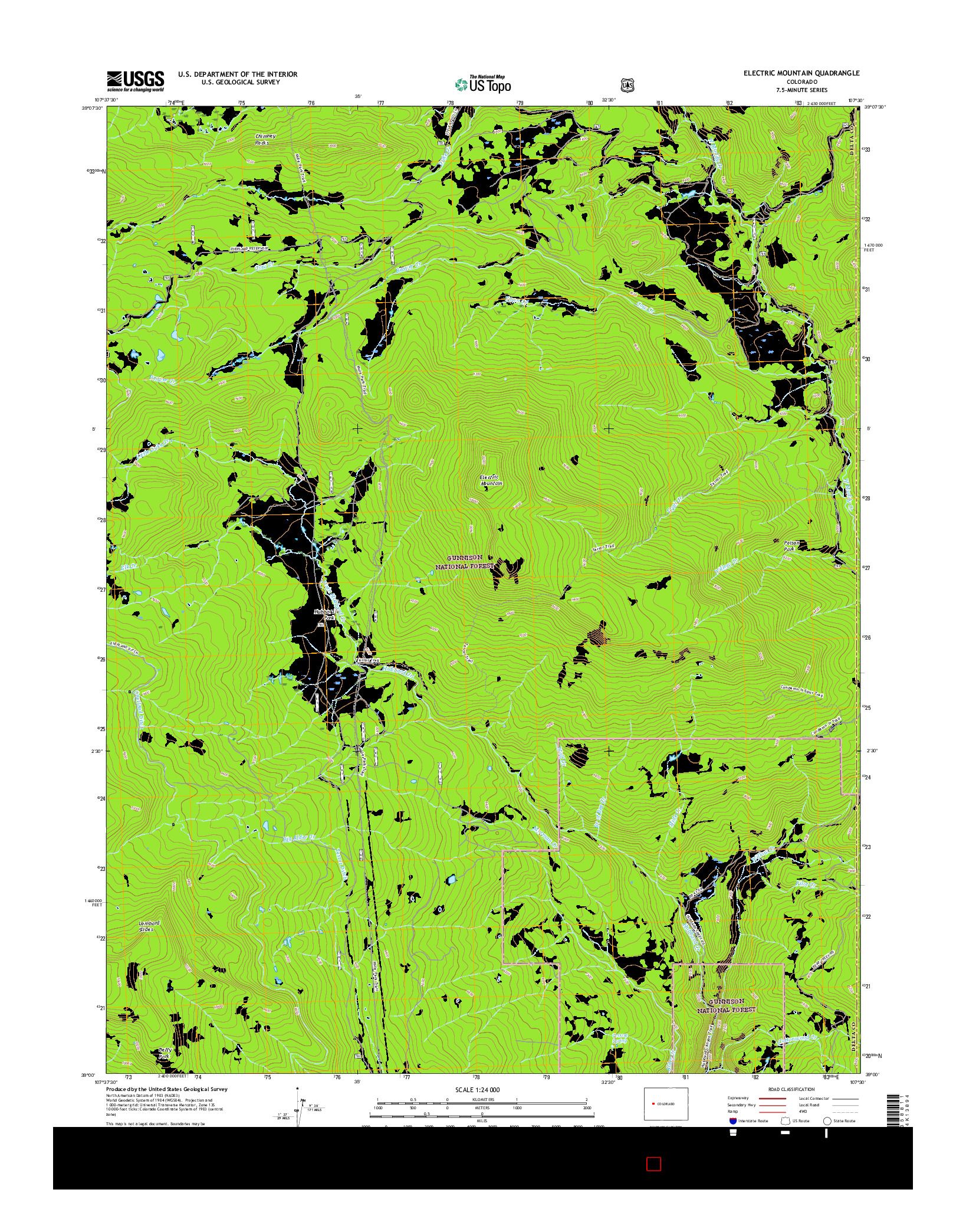 USGS US TOPO 7.5-MINUTE MAP FOR ELECTRIC MOUNTAIN, CO 2016