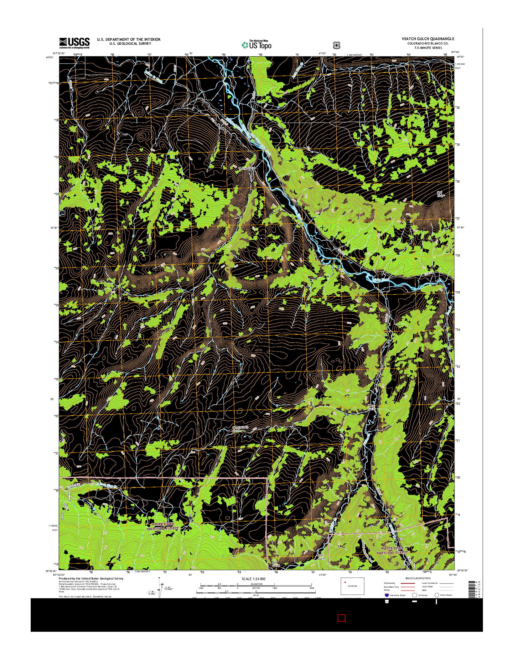 USGS US TOPO 7.5-MINUTE MAP FOR VEATCH GULCH, CO 2016