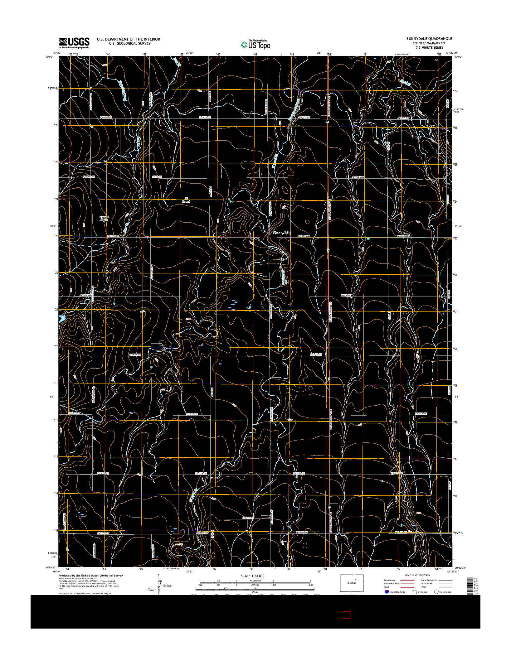 USGS US TOPO 7.5-MINUTE MAP FOR SUNNYDALE, CO 2016