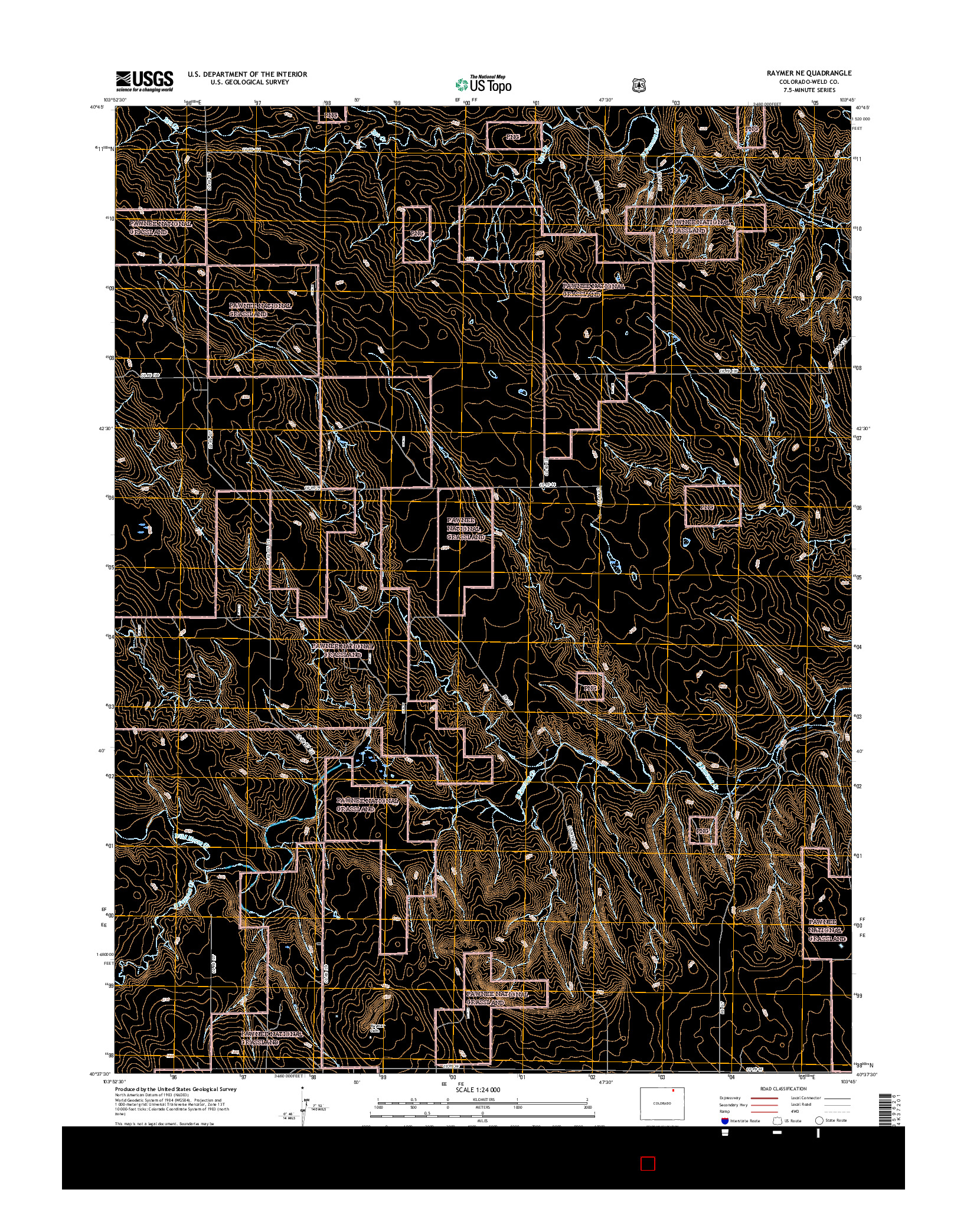 USGS US TOPO 7.5-MINUTE MAP FOR RAYMER NE, CO 2016