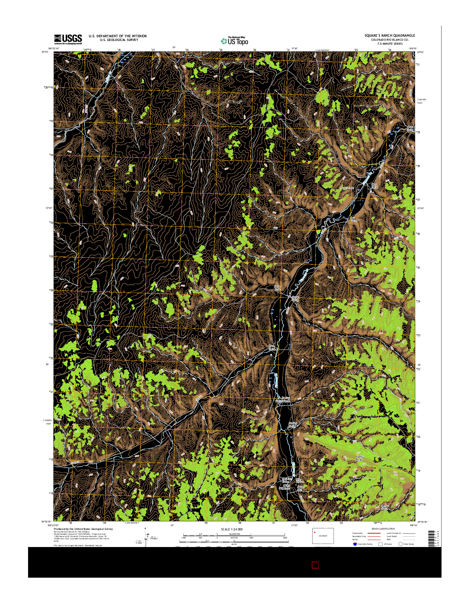 USGS US TOPO 7.5-MINUTE MAP FOR SQUARE S RANCH, CO 2016