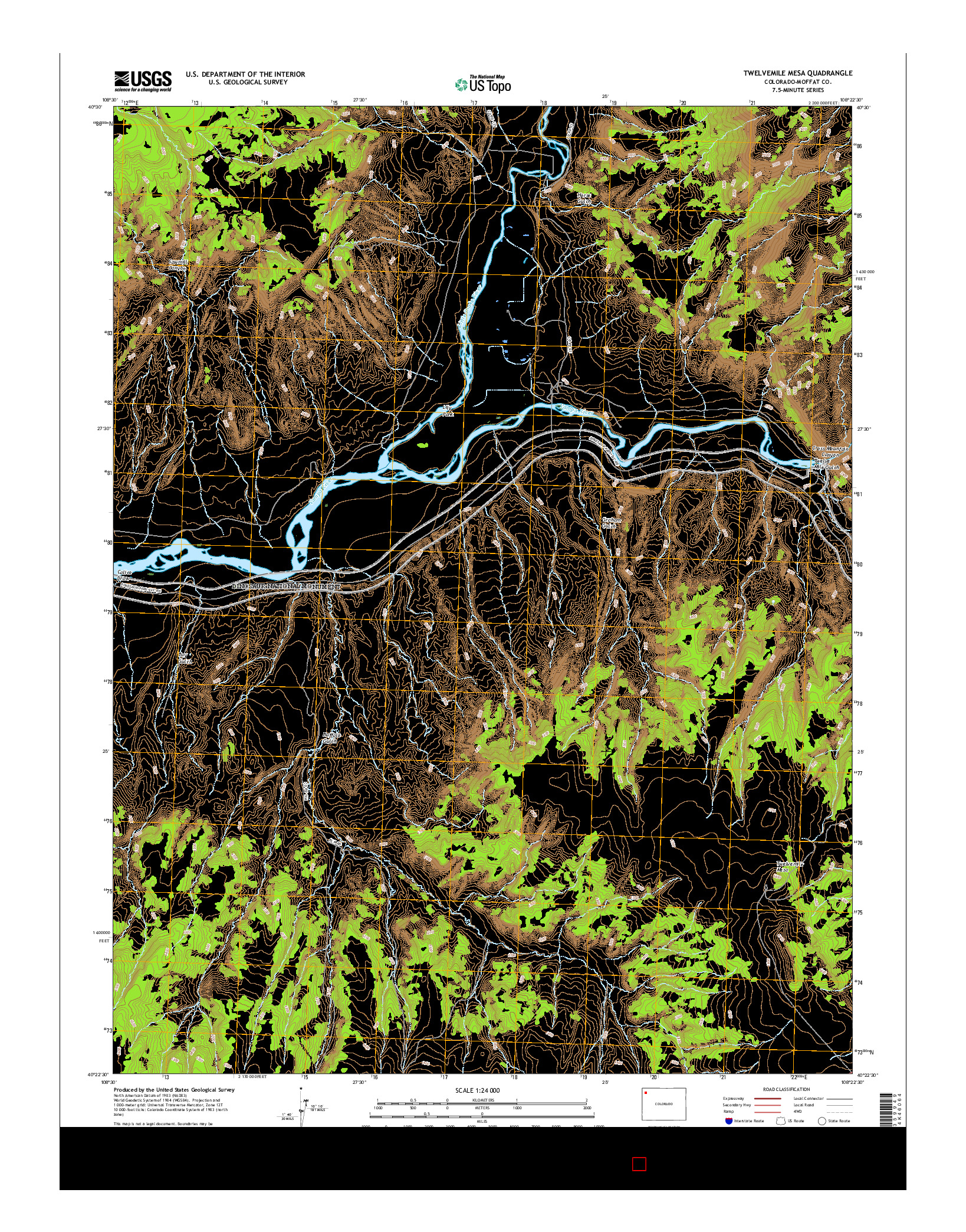 USGS US TOPO 7.5-MINUTE MAP FOR TWELVEMILE MESA, CO 2016