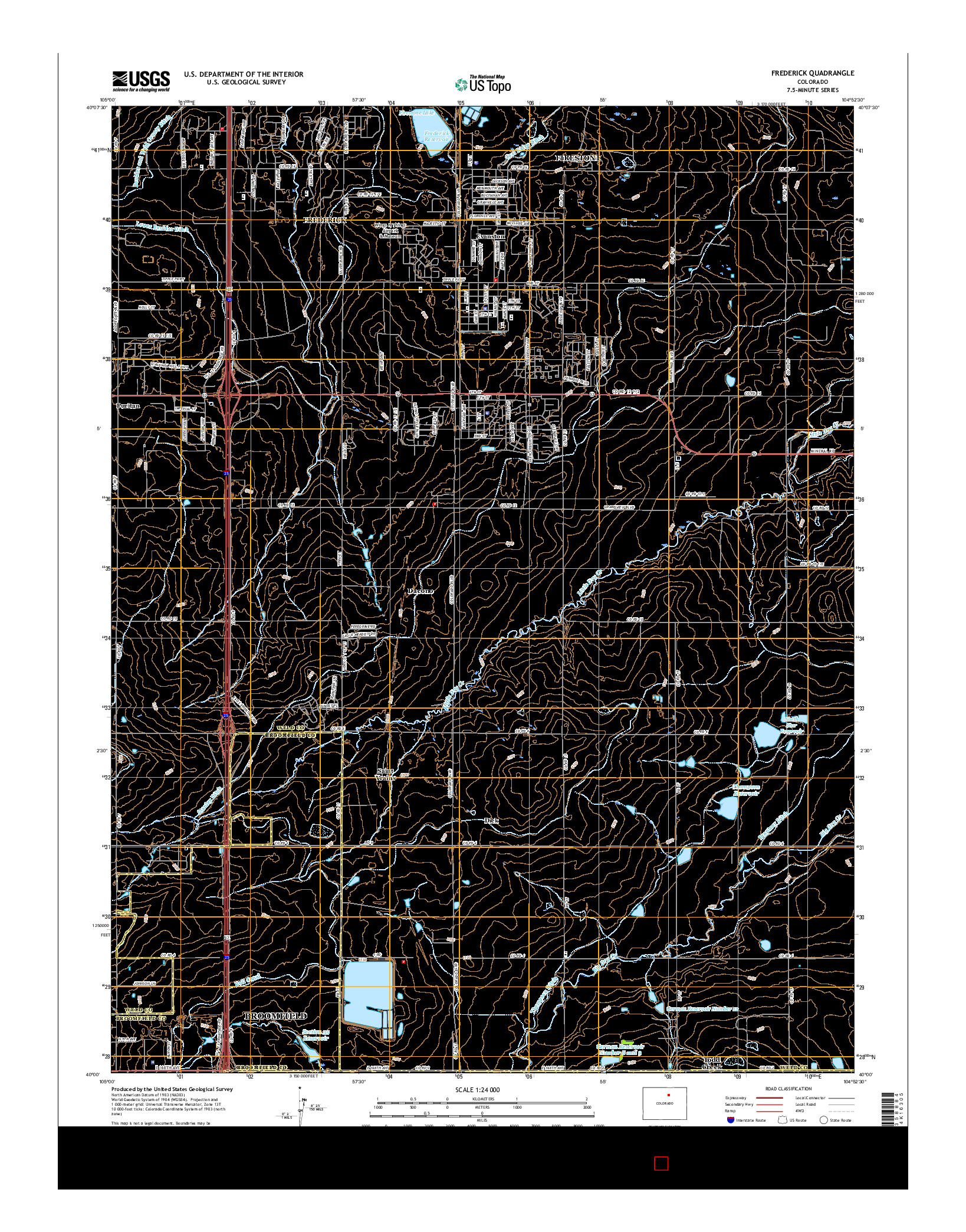 USGS US TOPO 7.5-MINUTE MAP FOR FREDERICK, CO 2016