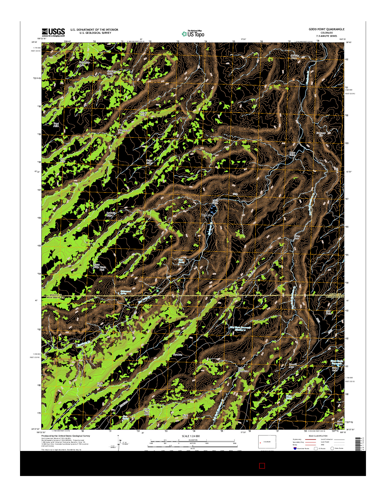 USGS US TOPO 7.5-MINUTE MAP FOR GOOD POINT, CO 2016