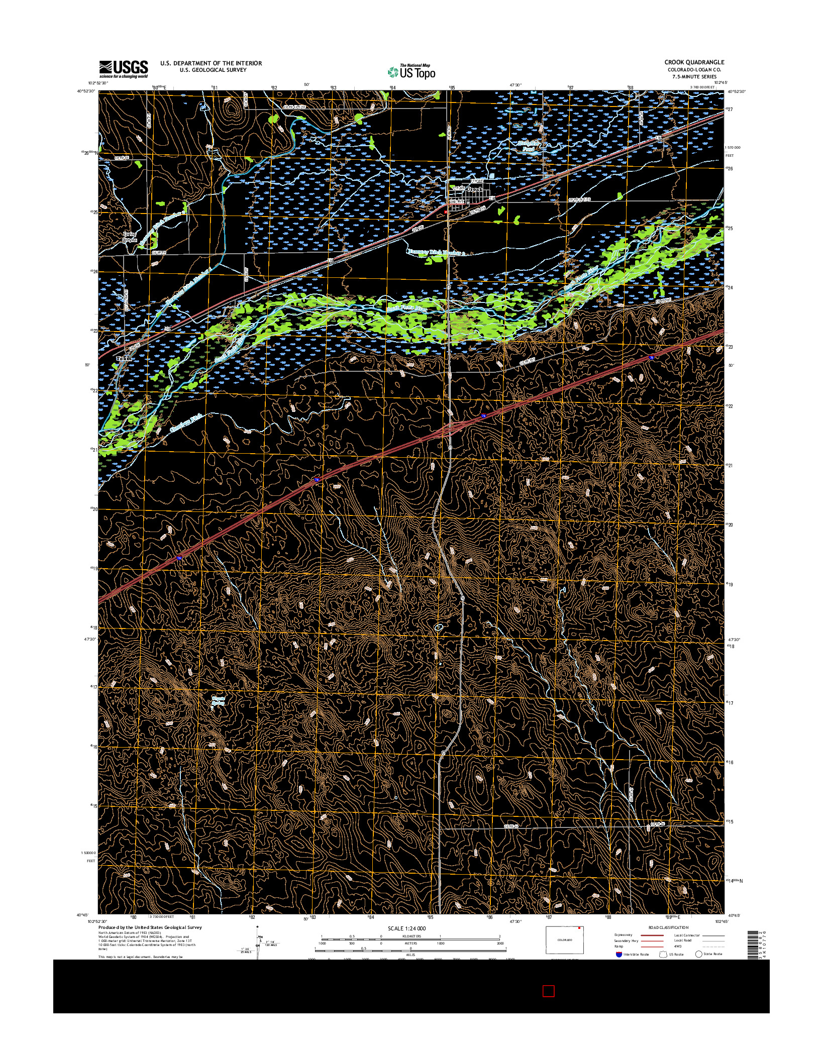 USGS US TOPO 7.5-MINUTE MAP FOR CROOK, CO 2016