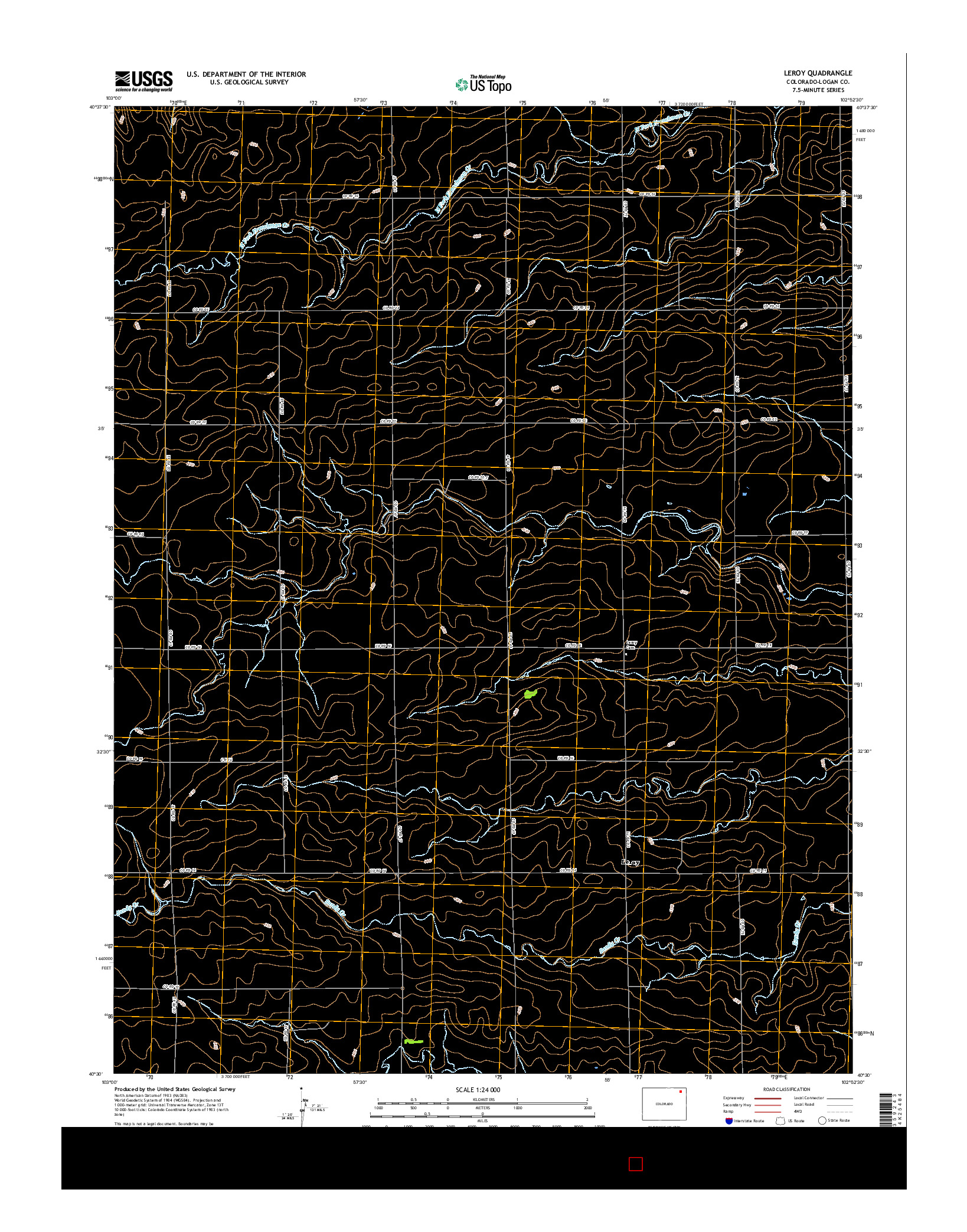 USGS US TOPO 7.5-MINUTE MAP FOR LEROY, CO 2016