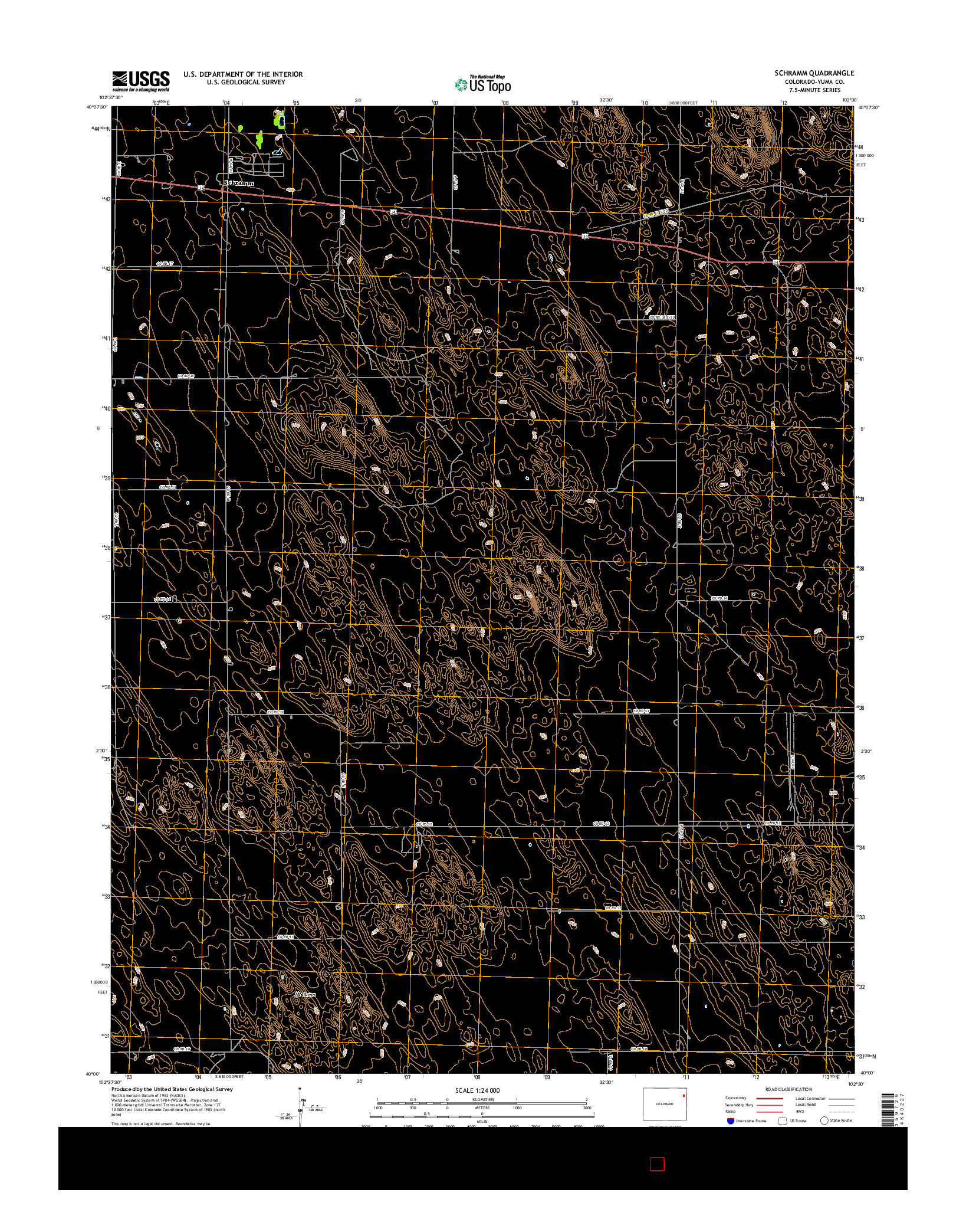 USGS US TOPO 7.5-MINUTE MAP FOR SCHRAMM, CO 2016