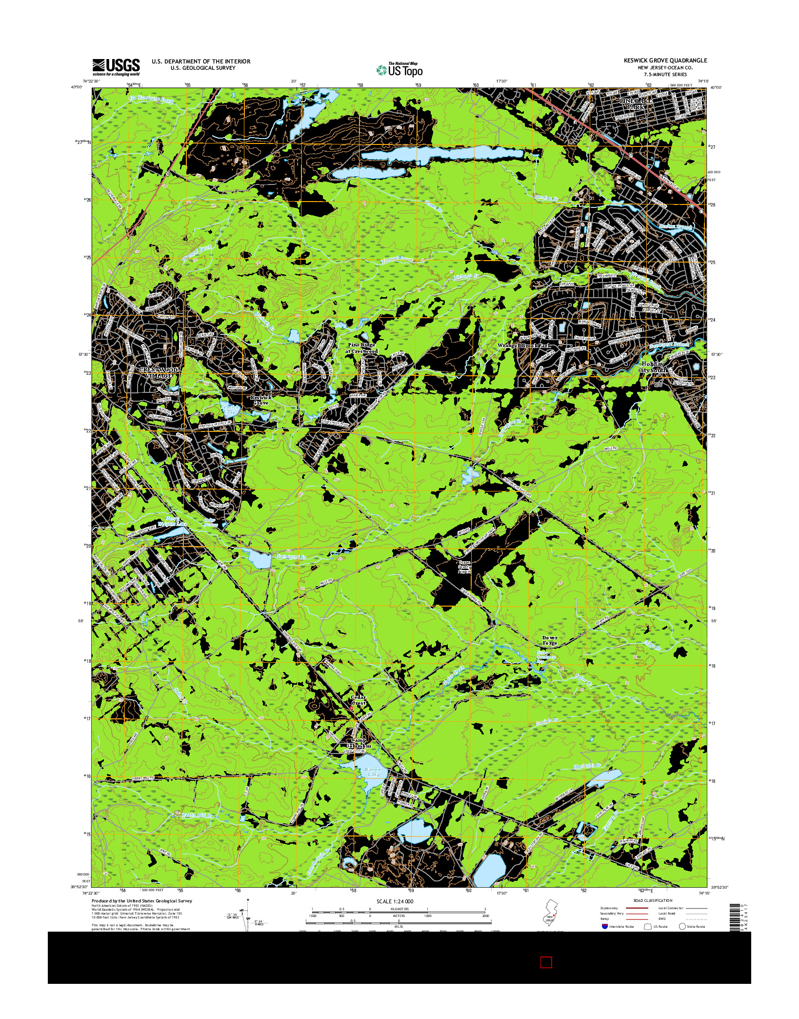 USGS US TOPO 7.5-MINUTE MAP FOR KESWICK GROVE, NJ 2016