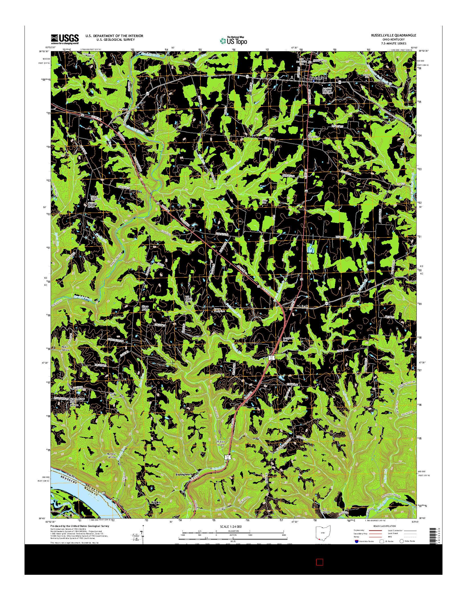 USGS US TOPO 7.5-MINUTE MAP FOR RUSSELLVILLE, OH-KY 2016