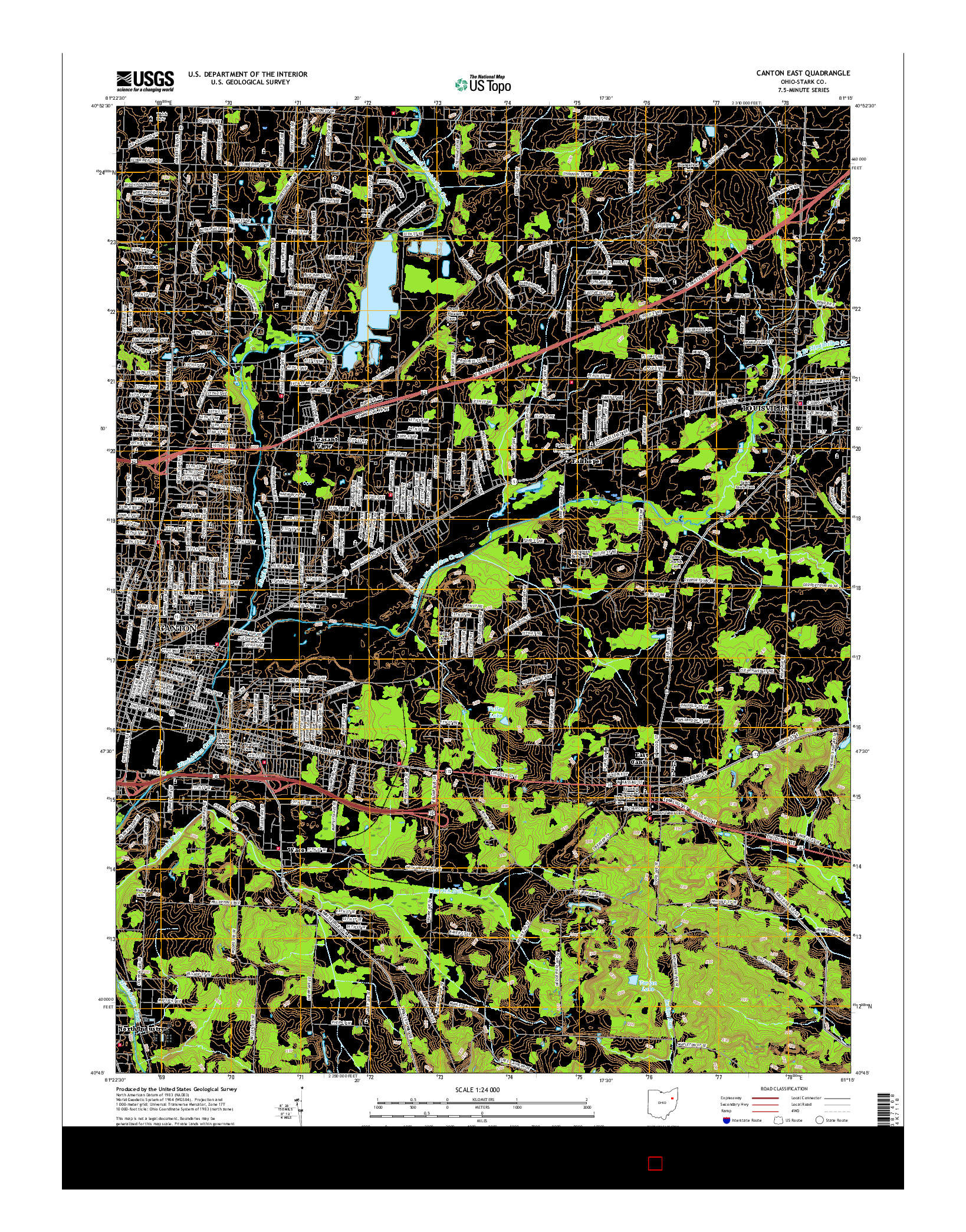 USGS US TOPO 7.5-MINUTE MAP FOR CANTON EAST, OH 2016