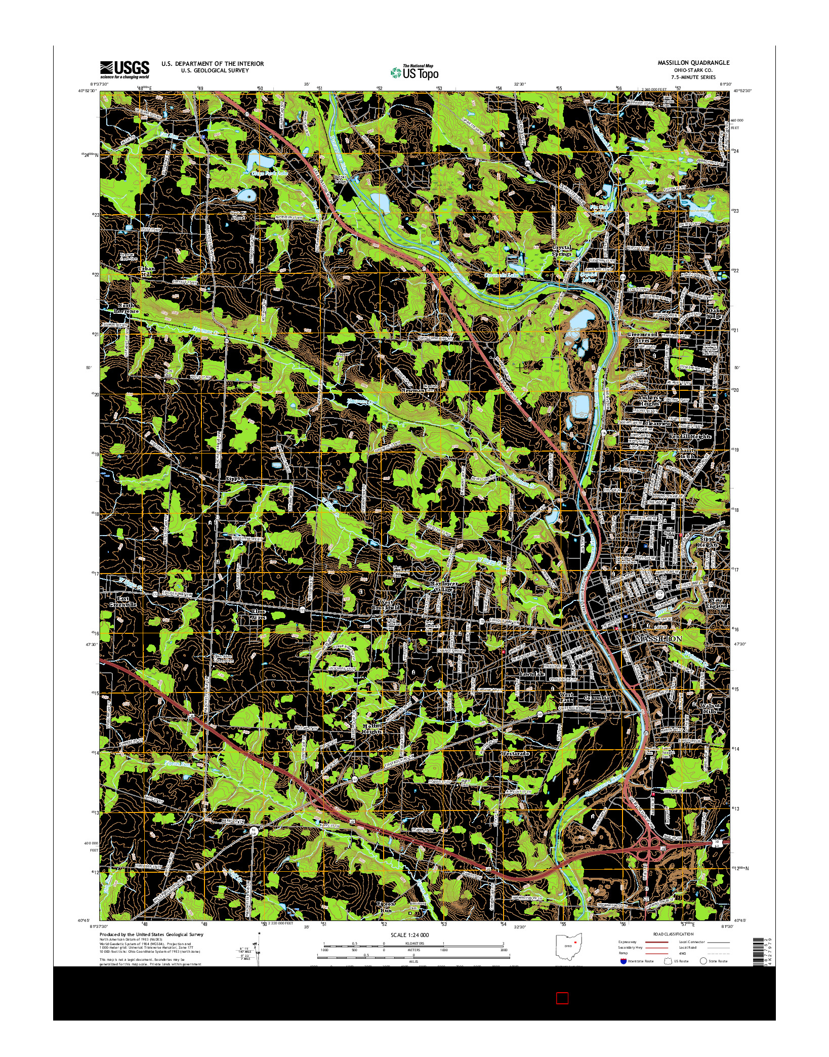 USGS US TOPO 7.5-MINUTE MAP FOR MASSILLON, OH 2016