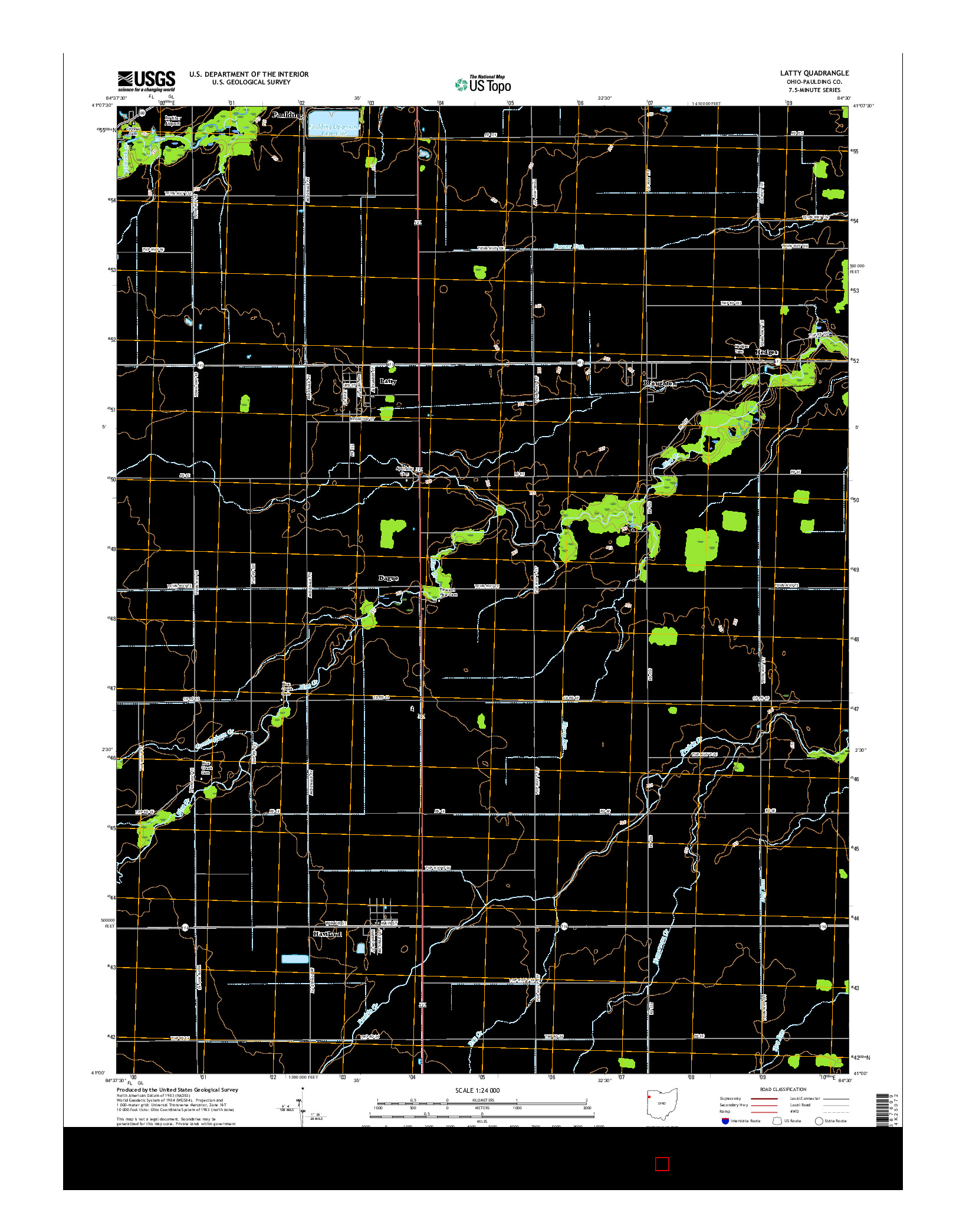 USGS US TOPO 7.5-MINUTE MAP FOR LATTY, OH 2016