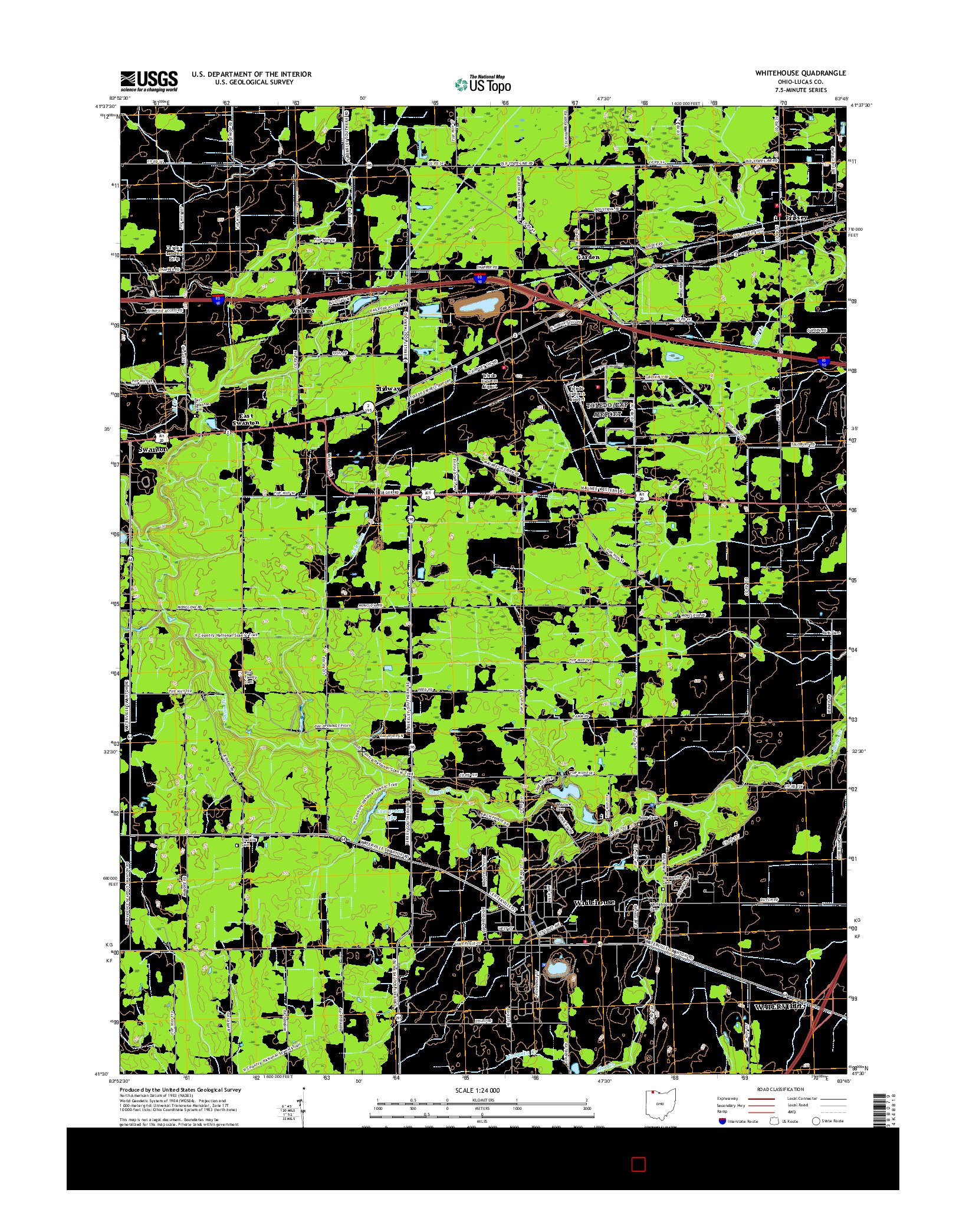 USGS US TOPO 7.5-MINUTE MAP FOR WHITEHOUSE, OH 2016