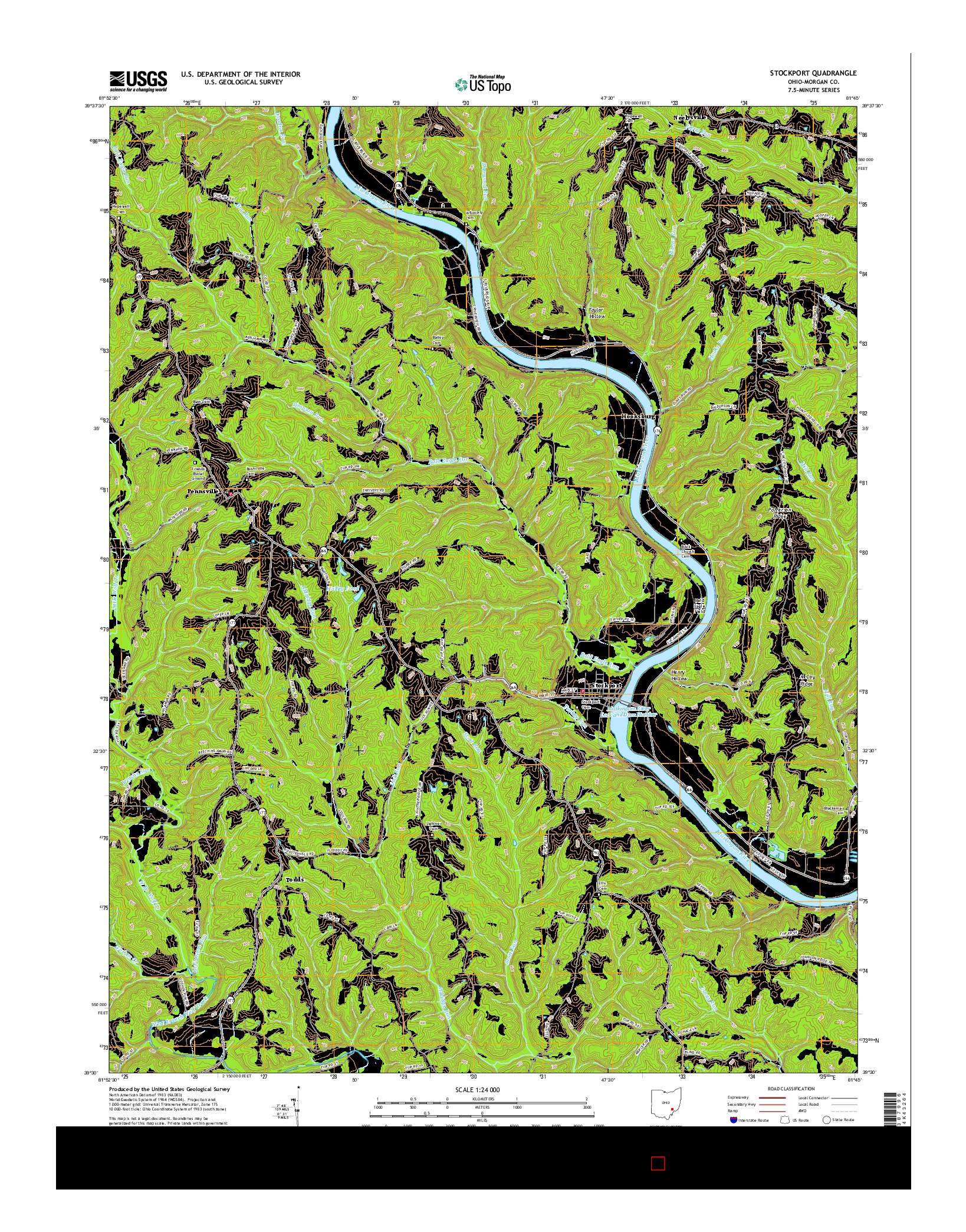 USGS US TOPO 7.5-MINUTE MAP FOR STOCKPORT, OH 2016