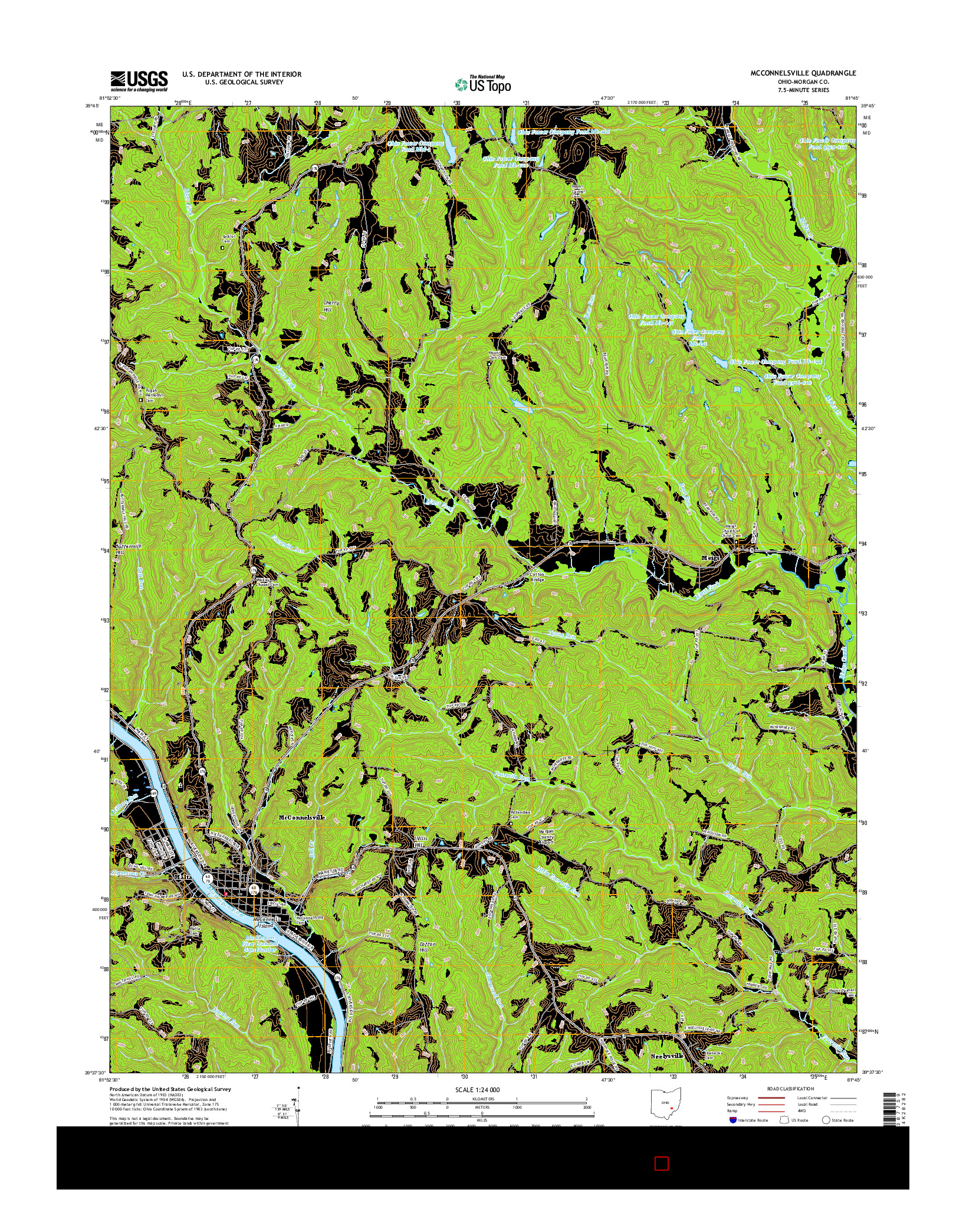 USGS US TOPO 7.5-MINUTE MAP FOR MCCONNELSVILLE, OH 2016