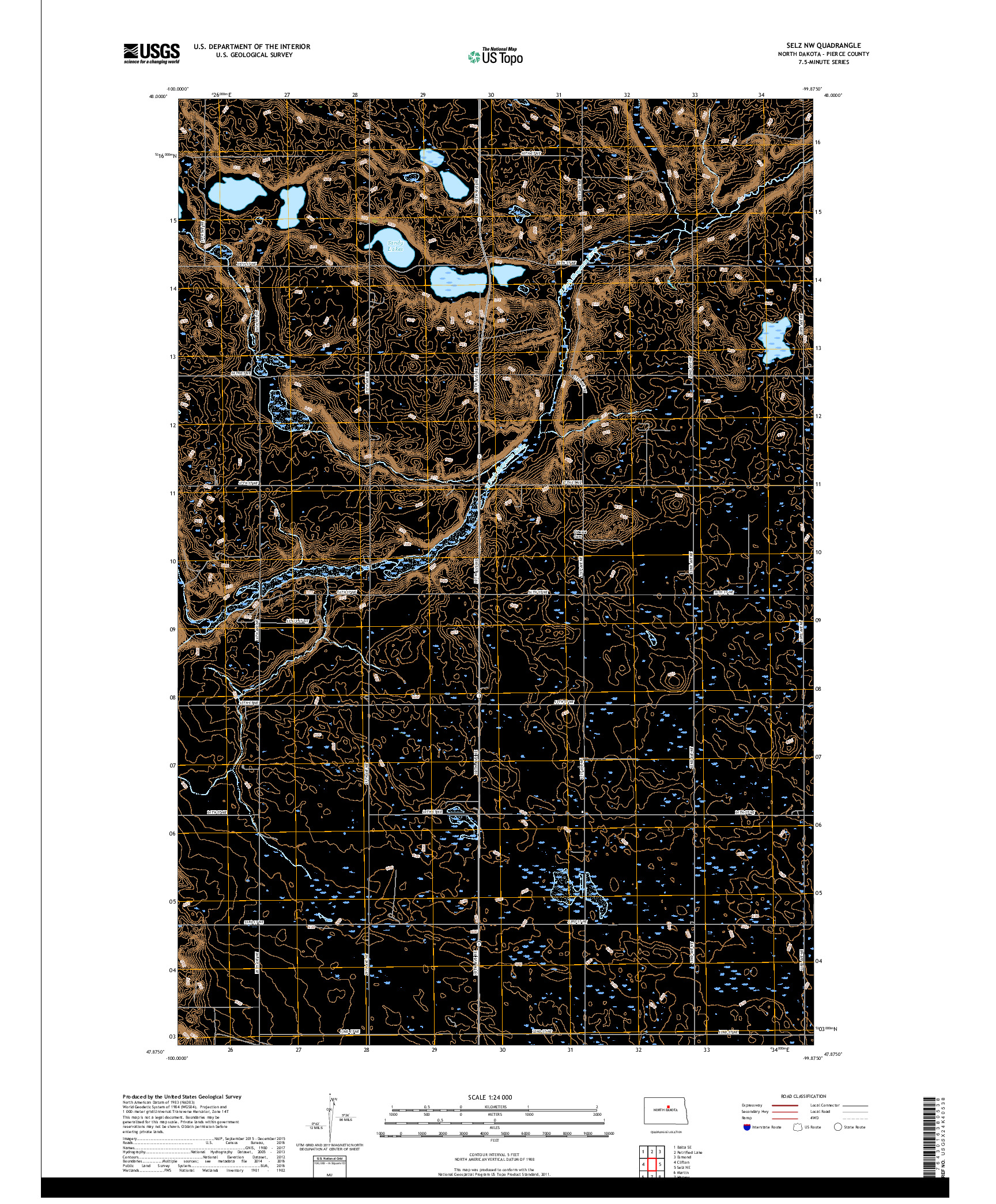 USGS US TOPO 7.5-MINUTE MAP FOR SELZ NW, ND 2017