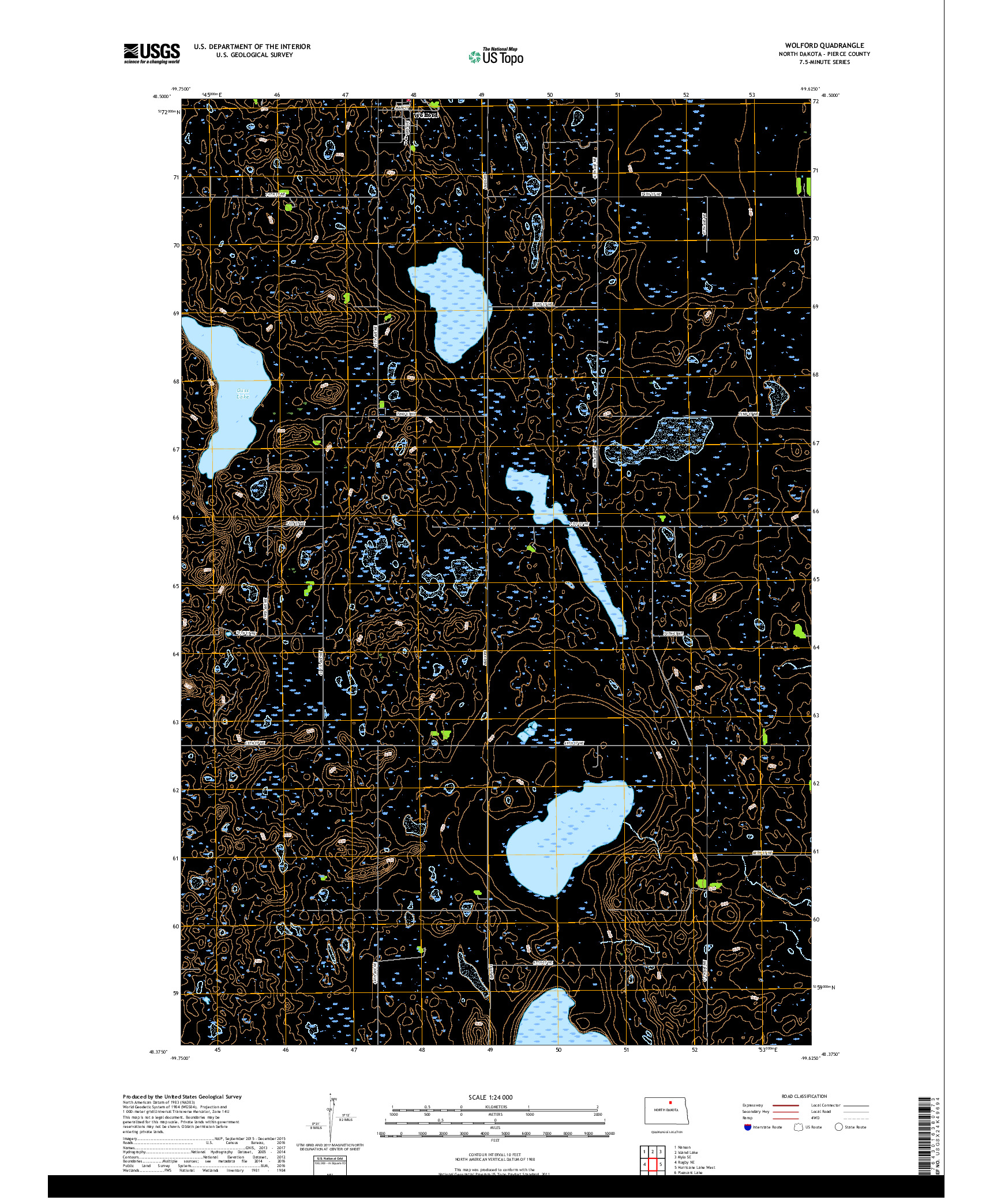 USGS US TOPO 7.5-MINUTE MAP FOR WOLFORD, ND 2017