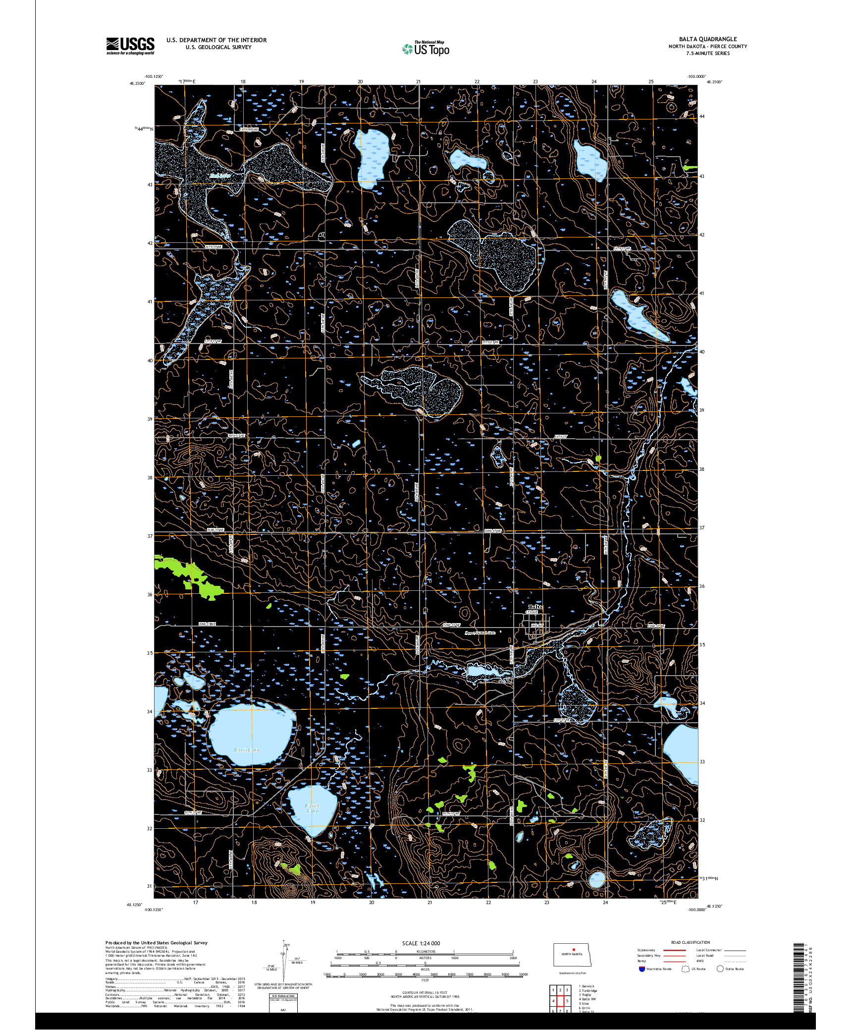 USGS US TOPO 7.5-MINUTE MAP FOR BALTA, ND 2017