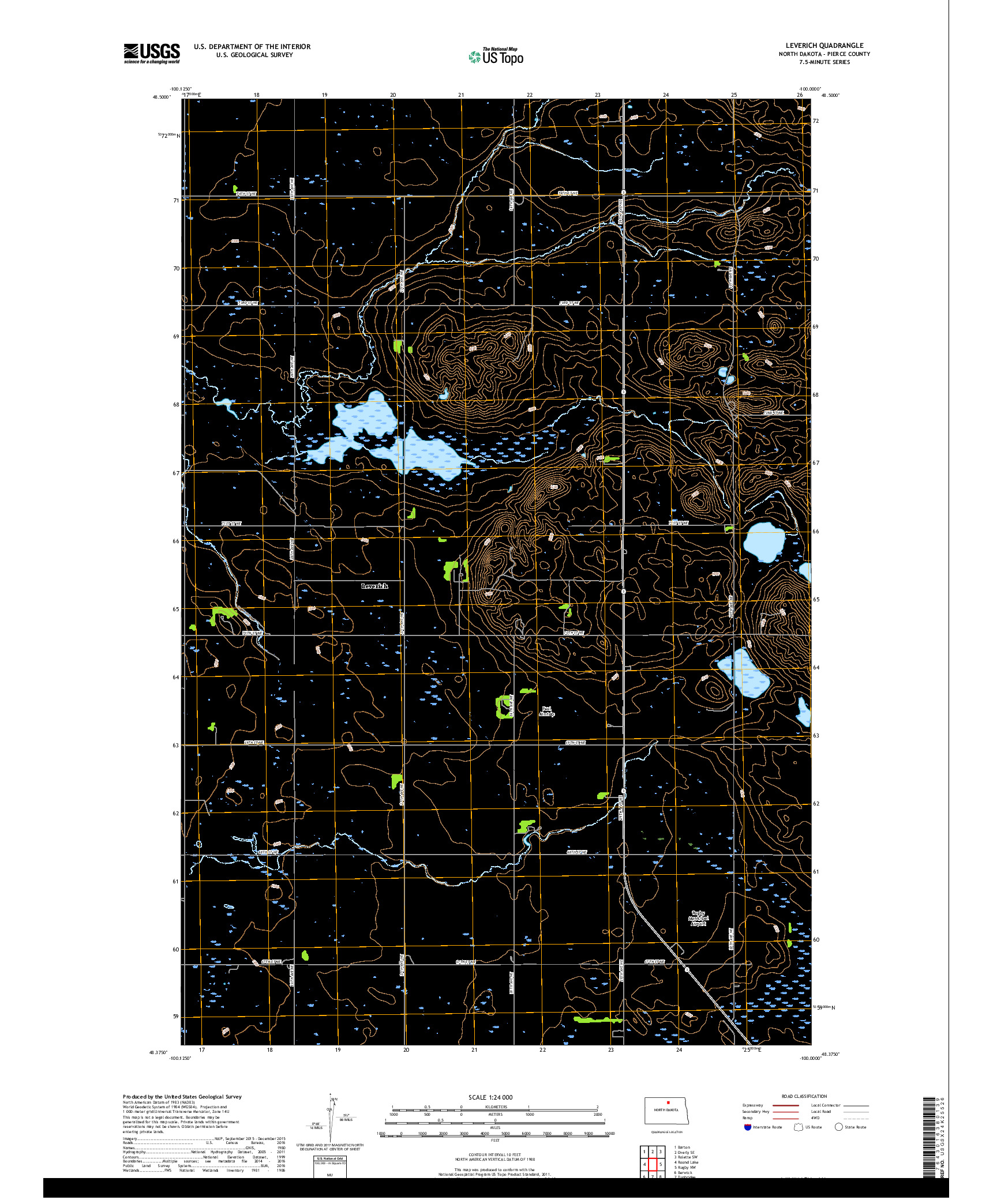 USGS US TOPO 7.5-MINUTE MAP FOR LEVERICH, ND 2017