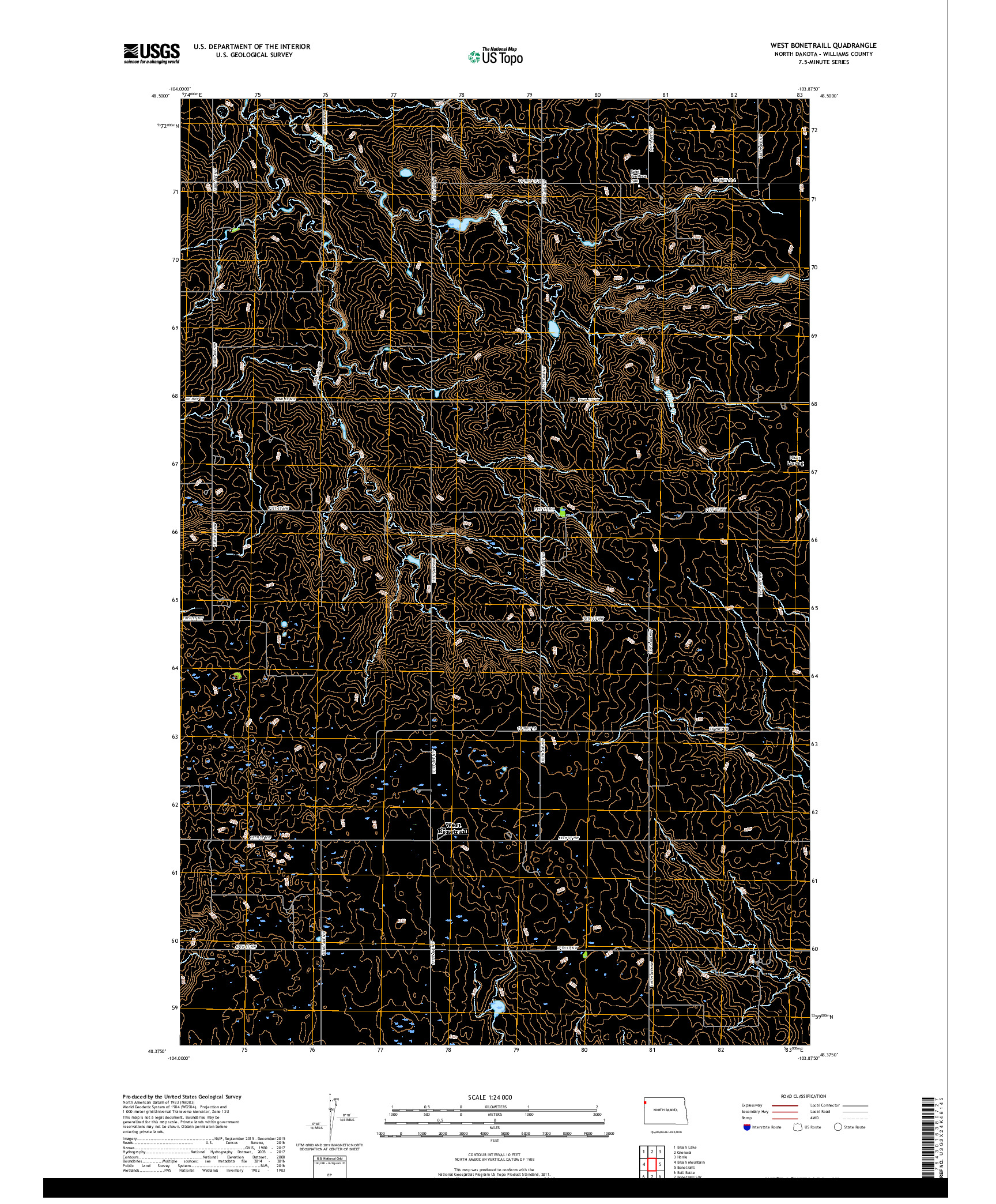 USGS US TOPO 7.5-MINUTE MAP FOR WEST BONETRAILL, ND 2017