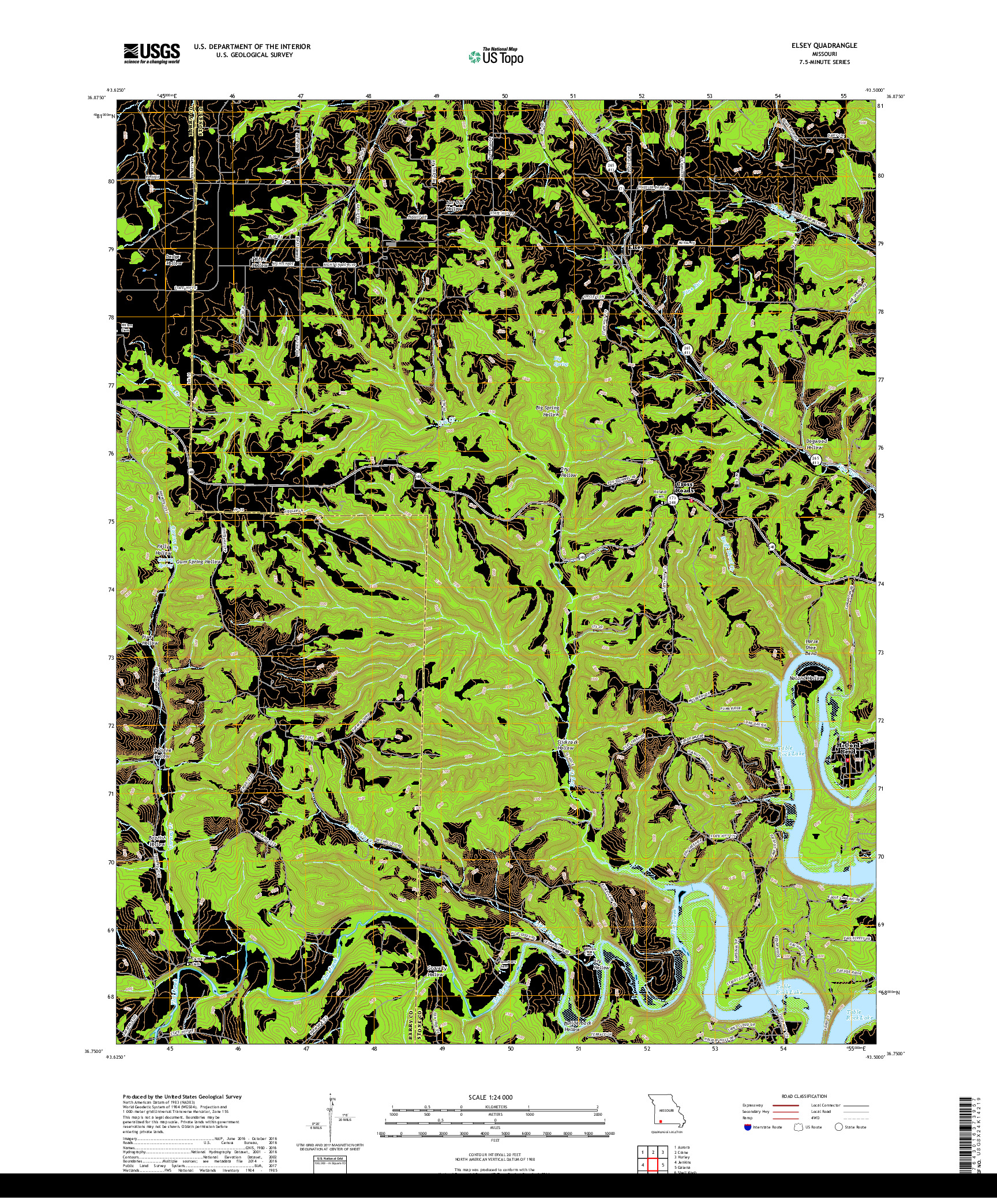 USGS US TOPO 7.5-MINUTE MAP FOR ELSEY, MO 2017