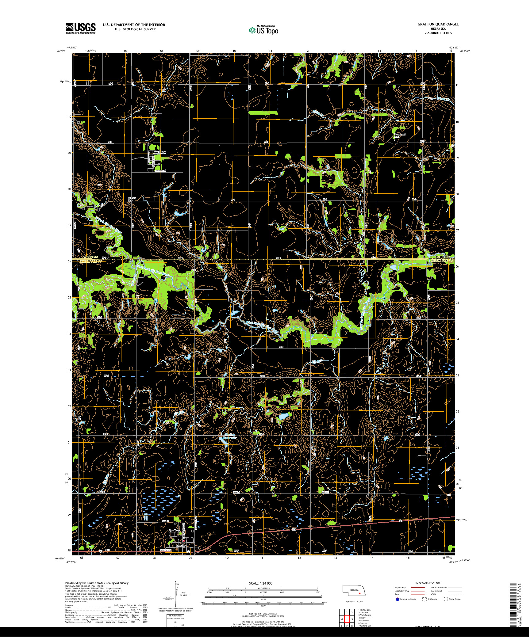 USGS US TOPO 7.5-MINUTE MAP FOR GRAFTON, NE 2017