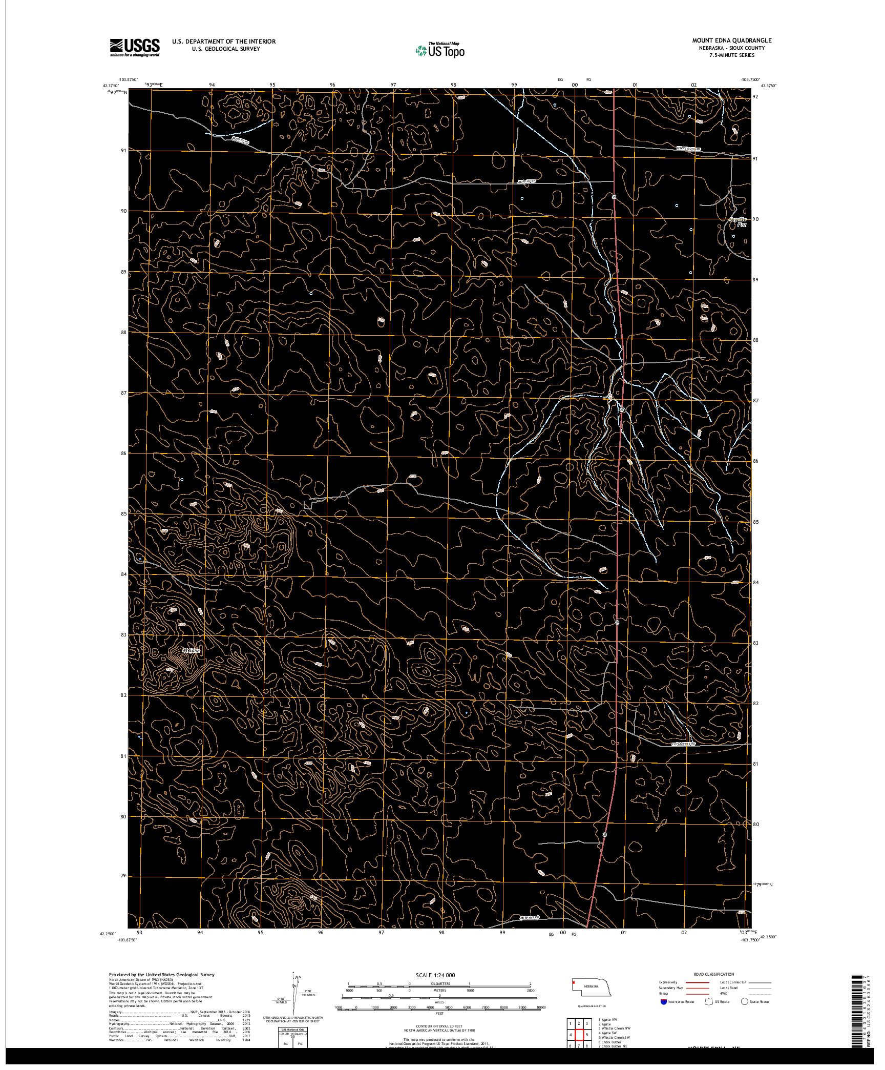 USGS US TOPO 7.5-MINUTE MAP FOR MOUNT EDNA, NE 2017