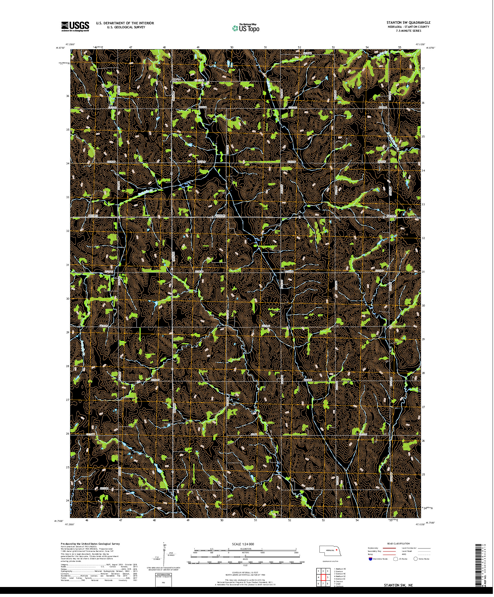 USGS US TOPO 7.5-MINUTE MAP FOR STANTON SW, NE 2017