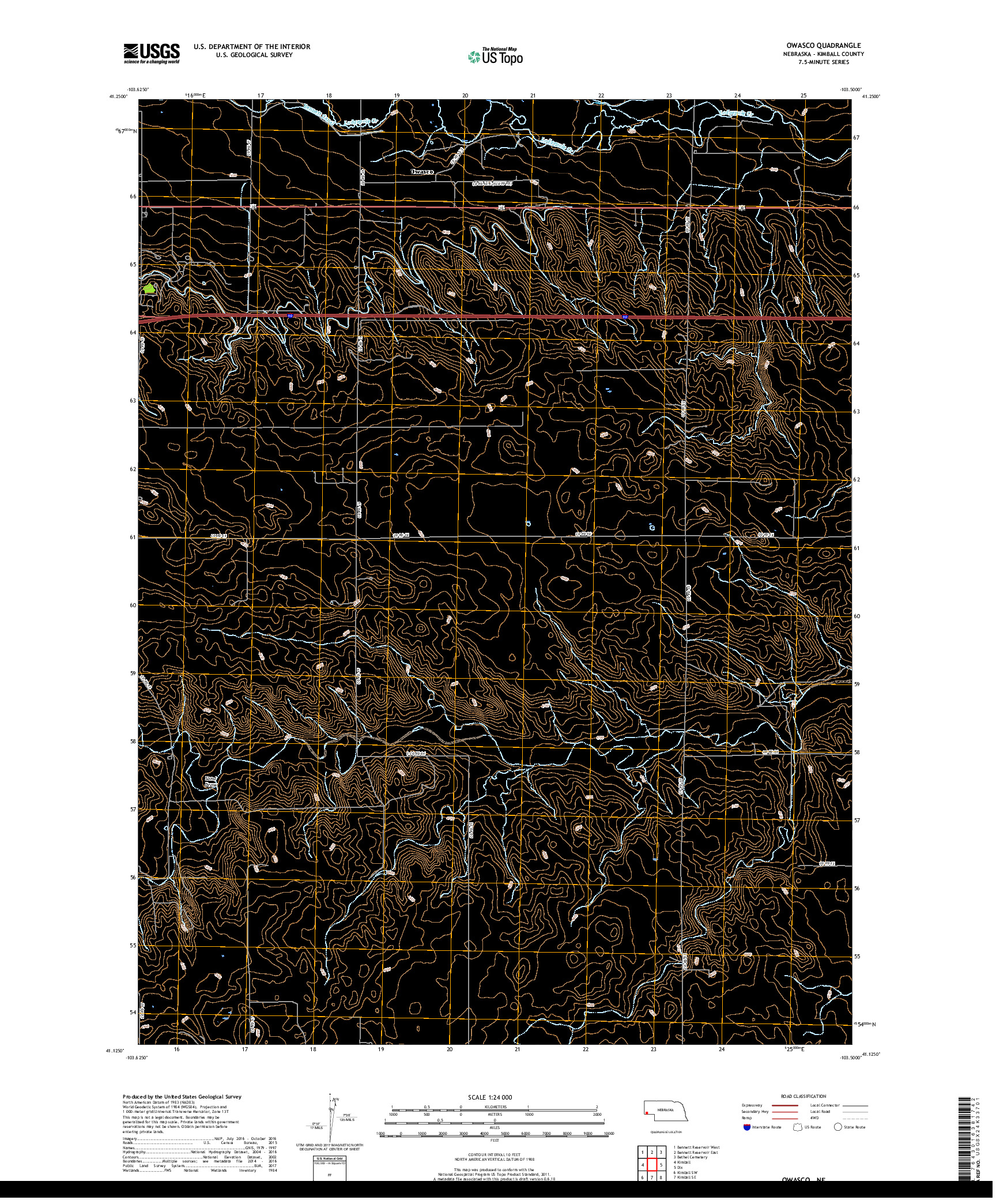 USGS US TOPO 7.5-MINUTE MAP FOR OWASCO, NE 2017