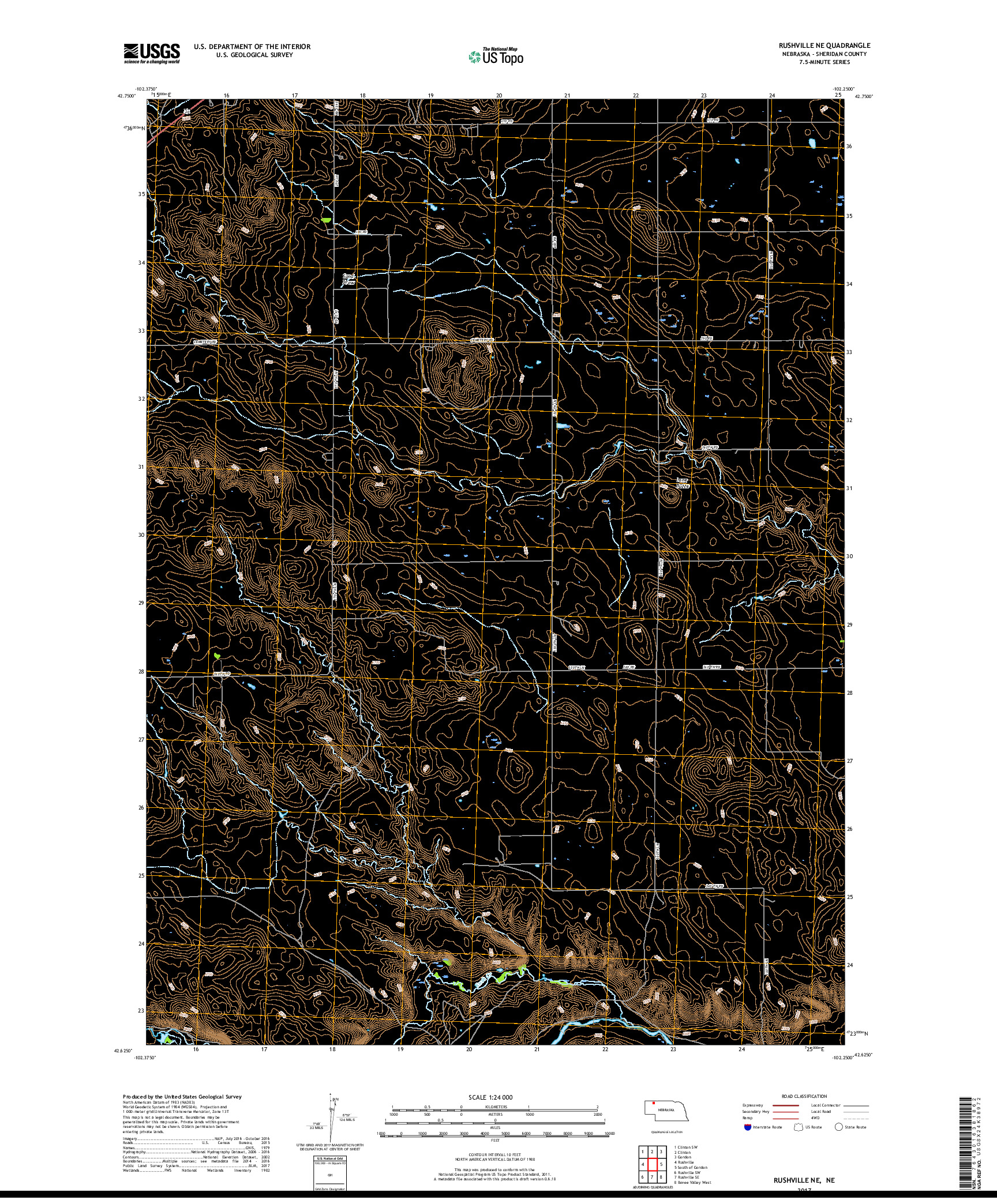 USGS US TOPO 7.5-MINUTE MAP FOR RUSHVILLE NE, NE 2017