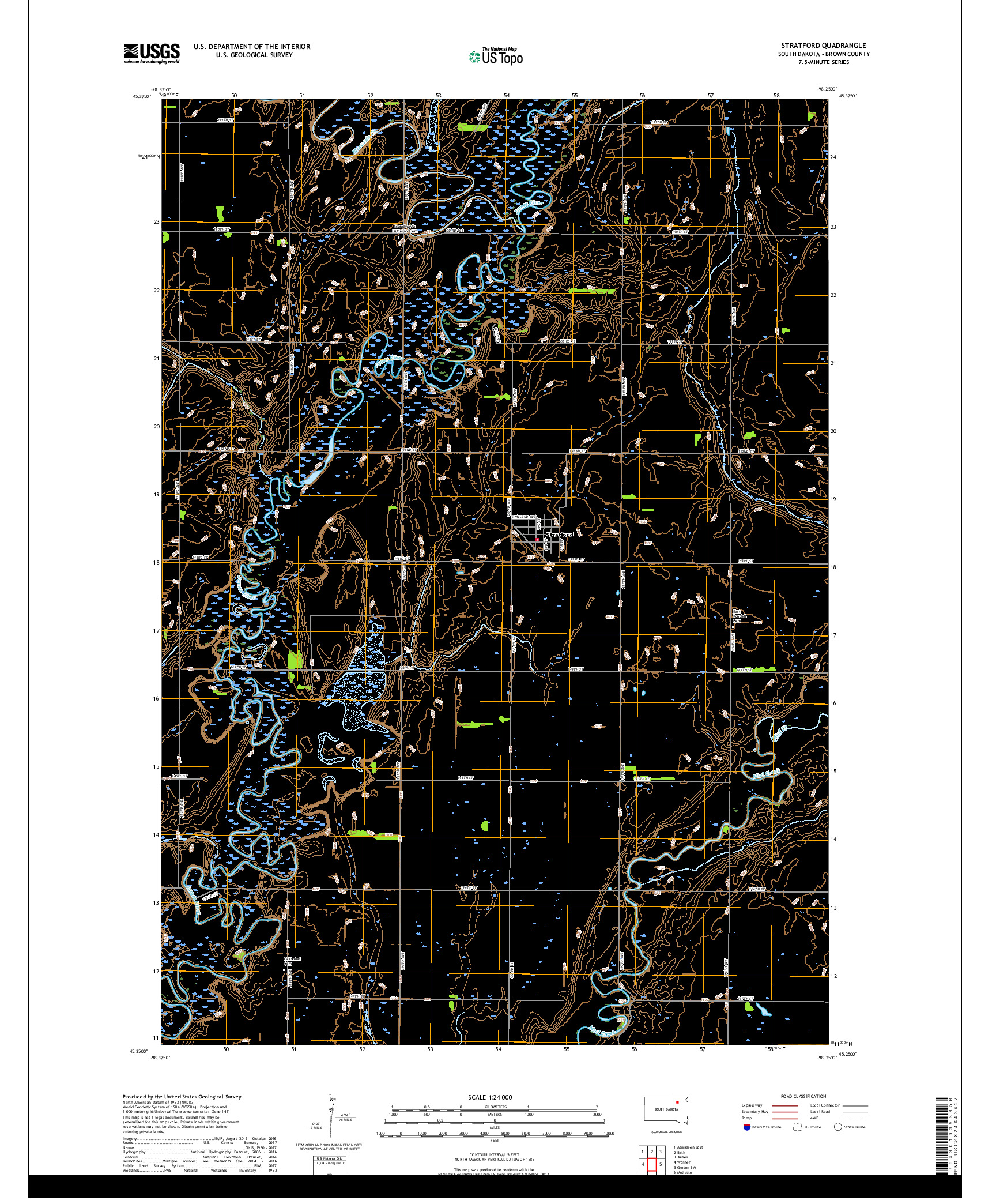 USGS US TOPO 7.5-MINUTE MAP FOR STRATFORD, SD 2017