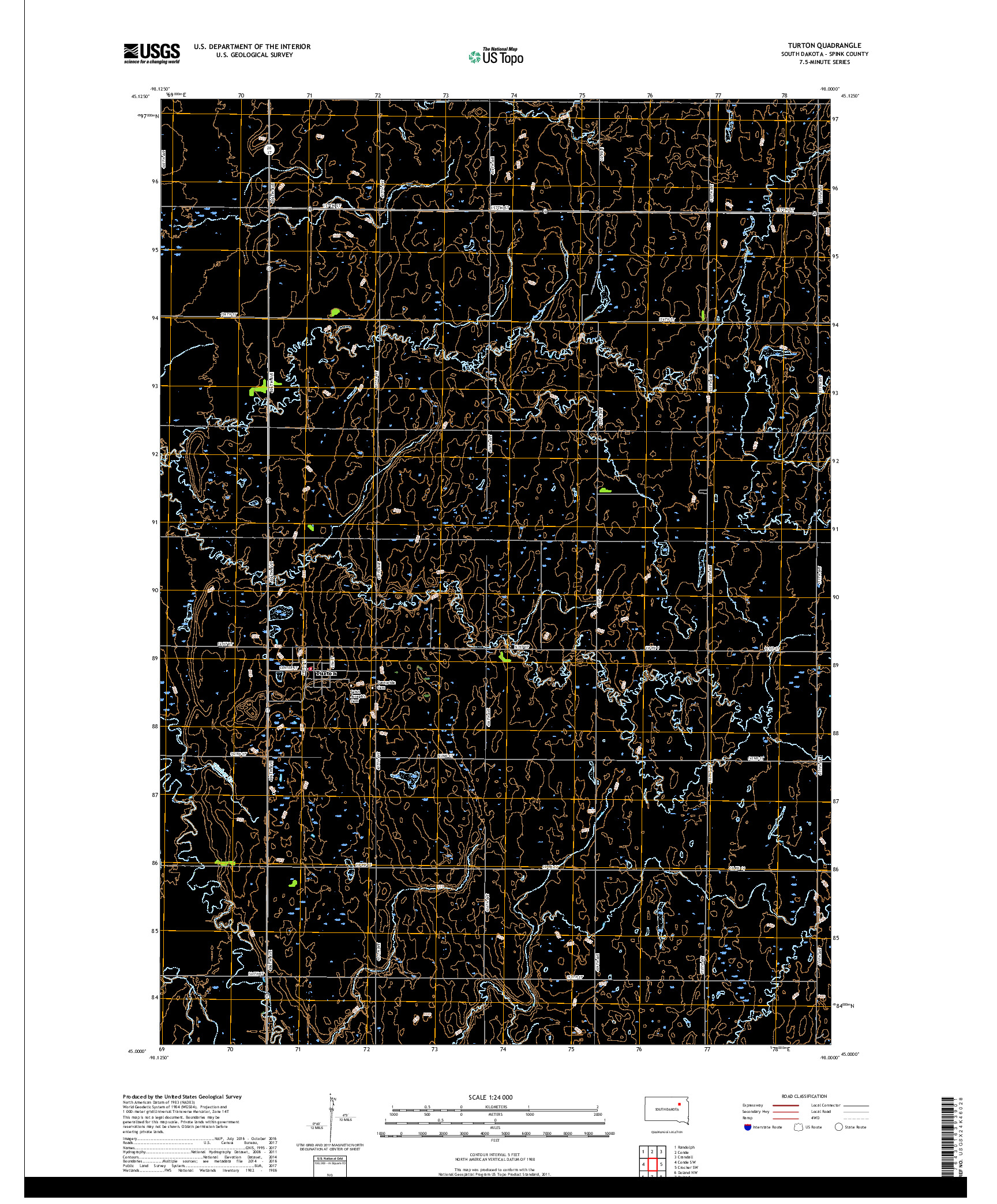 USGS US TOPO 7.5-MINUTE MAP FOR TURTON, SD 2017