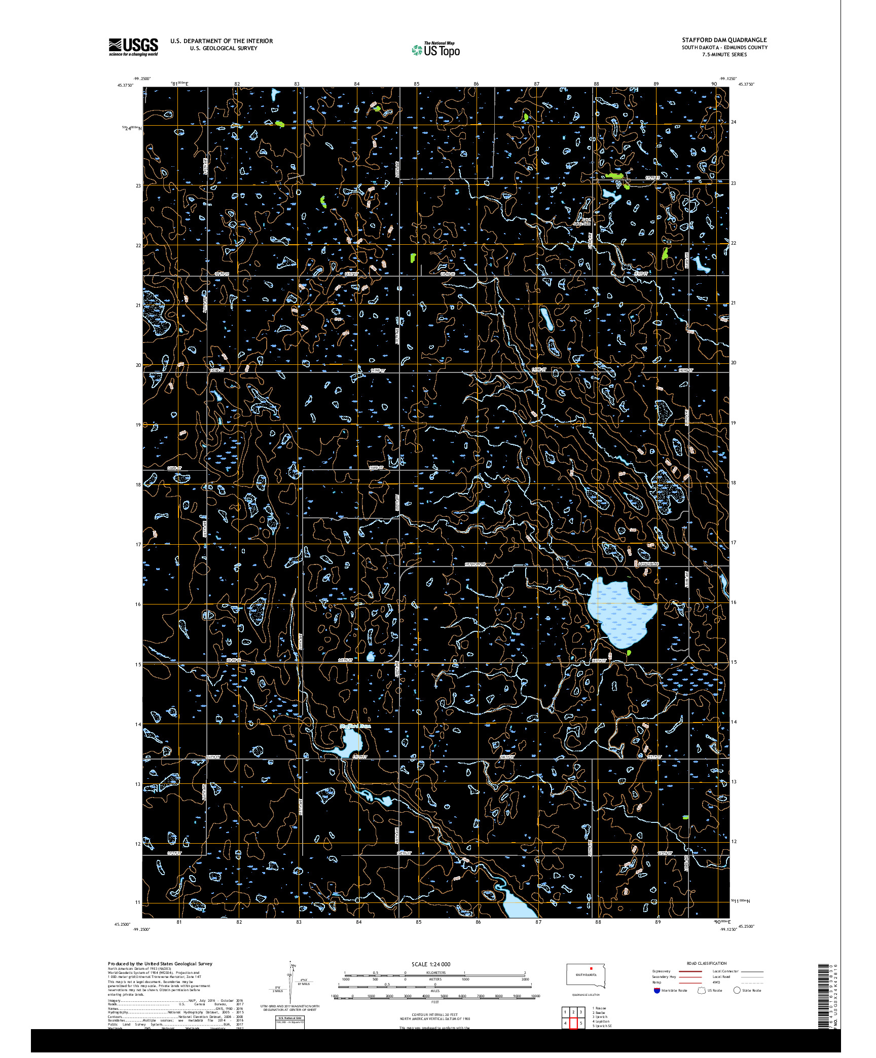 USGS US TOPO 7.5-MINUTE MAP FOR STAFFORD DAM, SD 2017