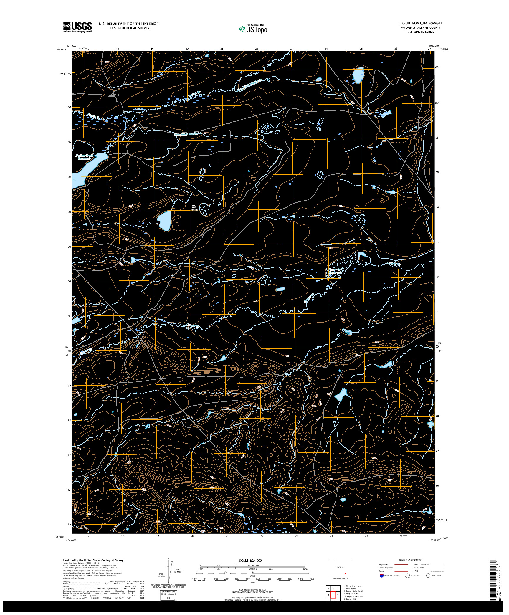 USGS US TOPO 7.5-MINUTE MAP FOR BIG JUDSON, WY 2017