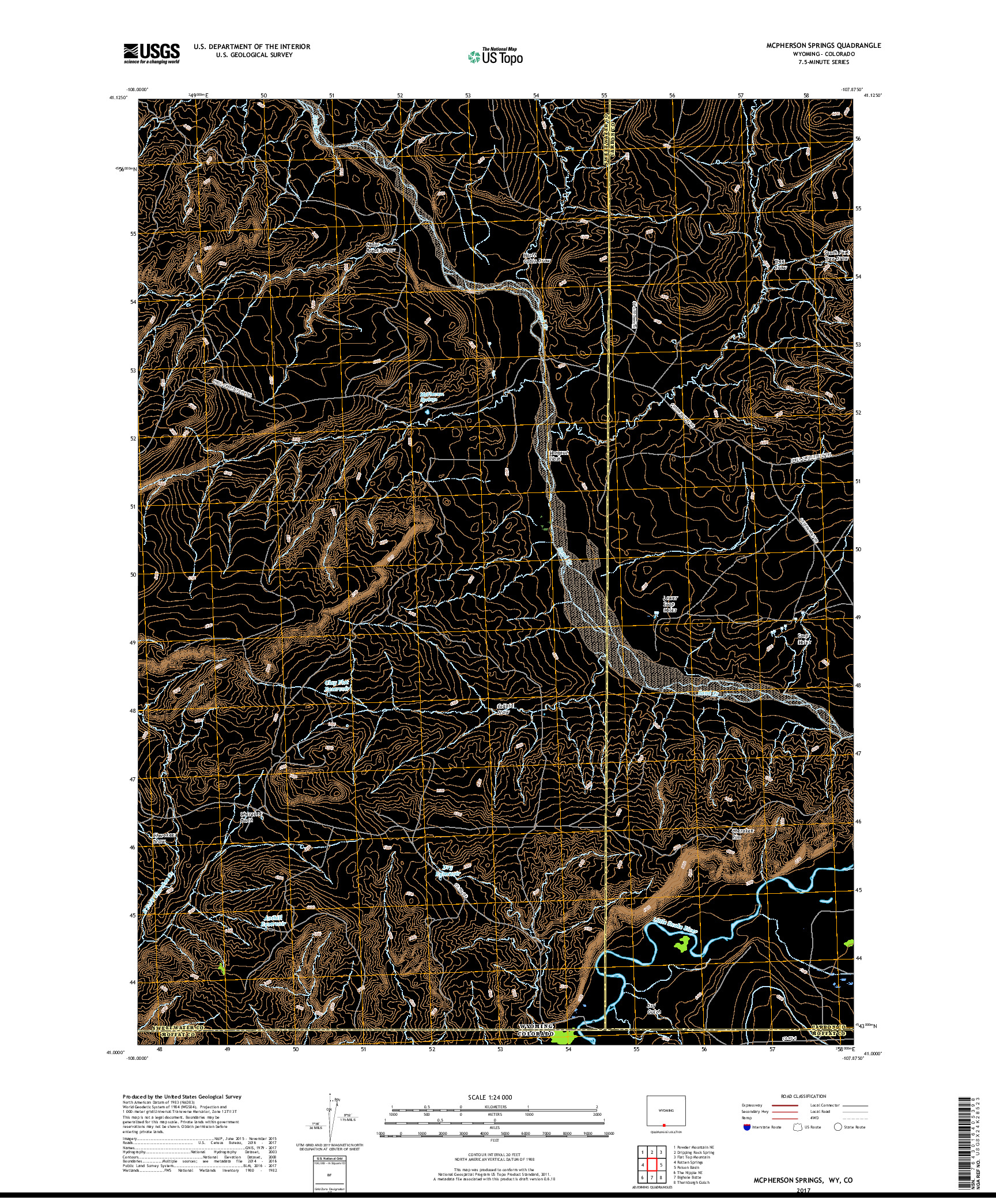 USGS US TOPO 7.5-MINUTE MAP FOR MCPHERSON SPRINGS, WY,CO 2017